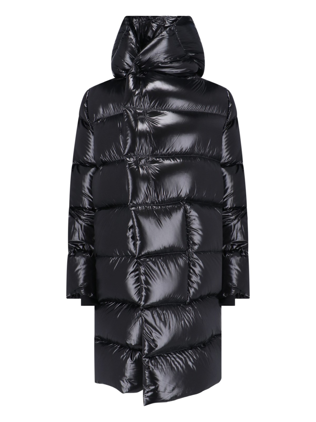 Shop Rick Owens 'porterville Ls' Hooded Midi Down Jacket In Black  