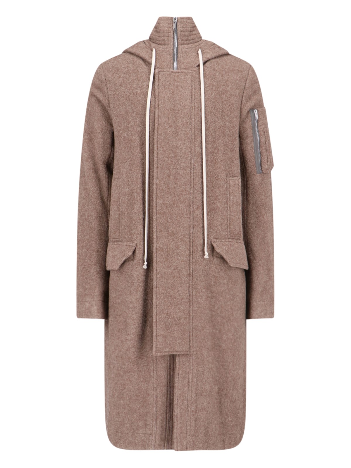 Shop Rick Owens 'porterville Megaparka' Midi Coat In Brown