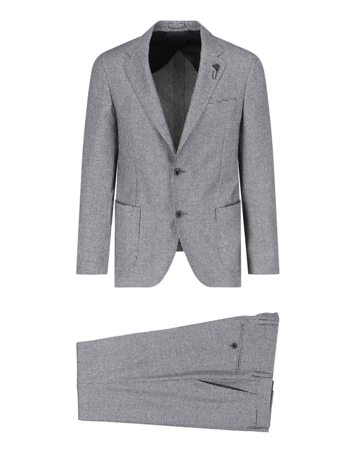 Shop Lardini Single-breasted Suit In Gray