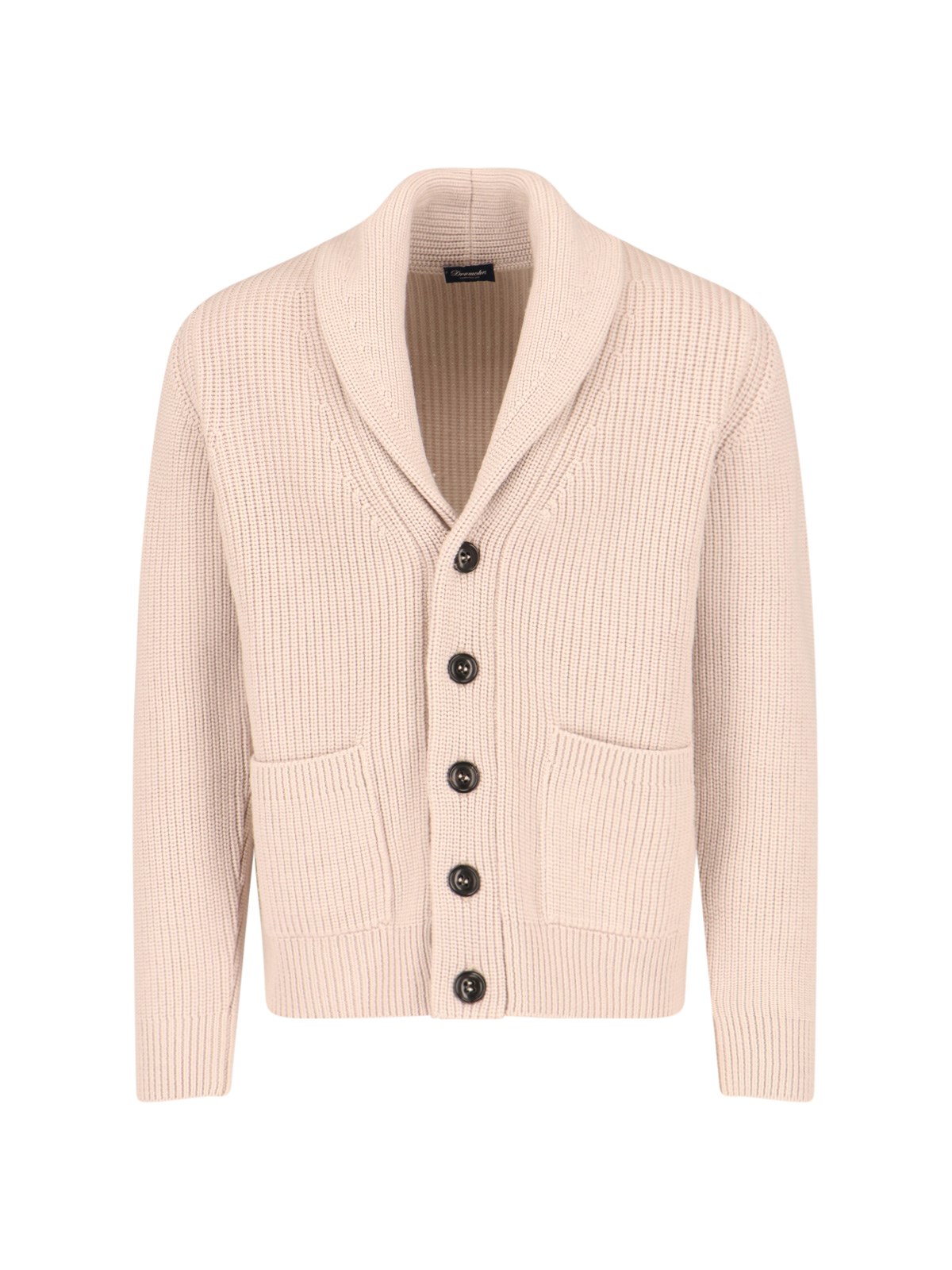 Shop Drumohr Cardigan With Lapels In Beige