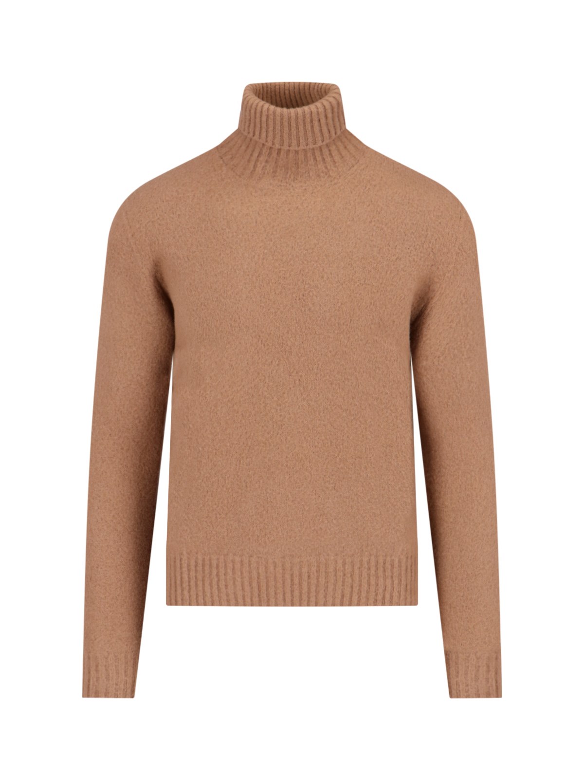 Drumohr Camel Wool Turtleneck In Brown