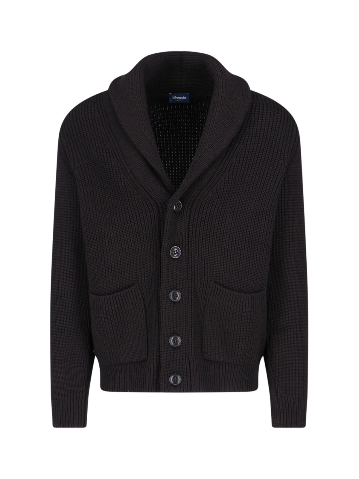 Shop Drumohr Cardigan With Lapels In Brown