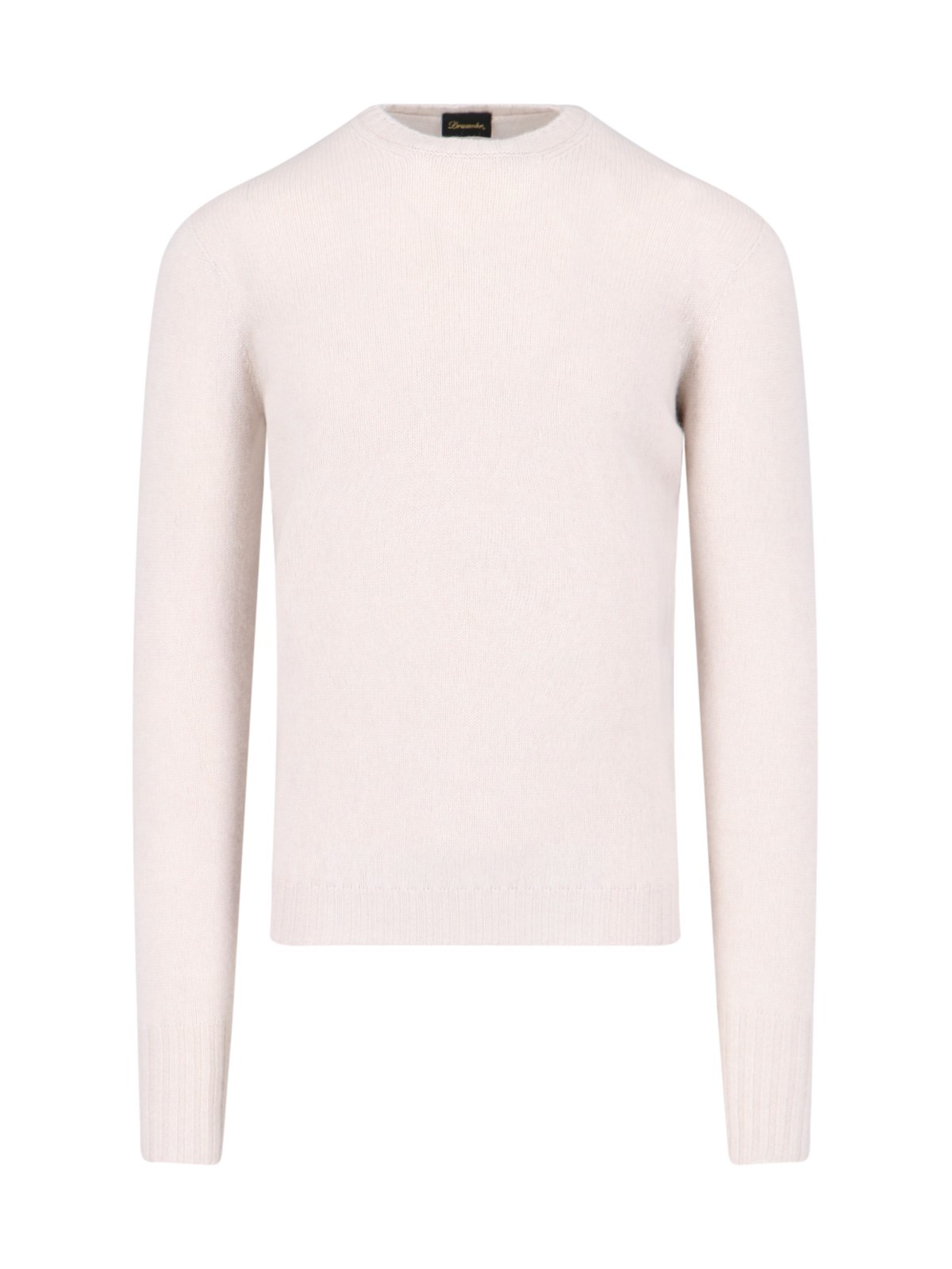 Drumohr Ribbed Crewneck Sweater With Soft Texture In Cream