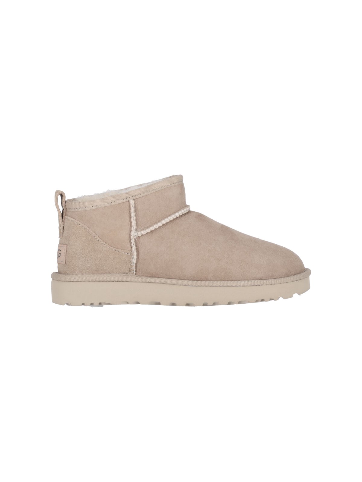 Ugg Classic Ultra Mini Suede Ankle Boots In Cream