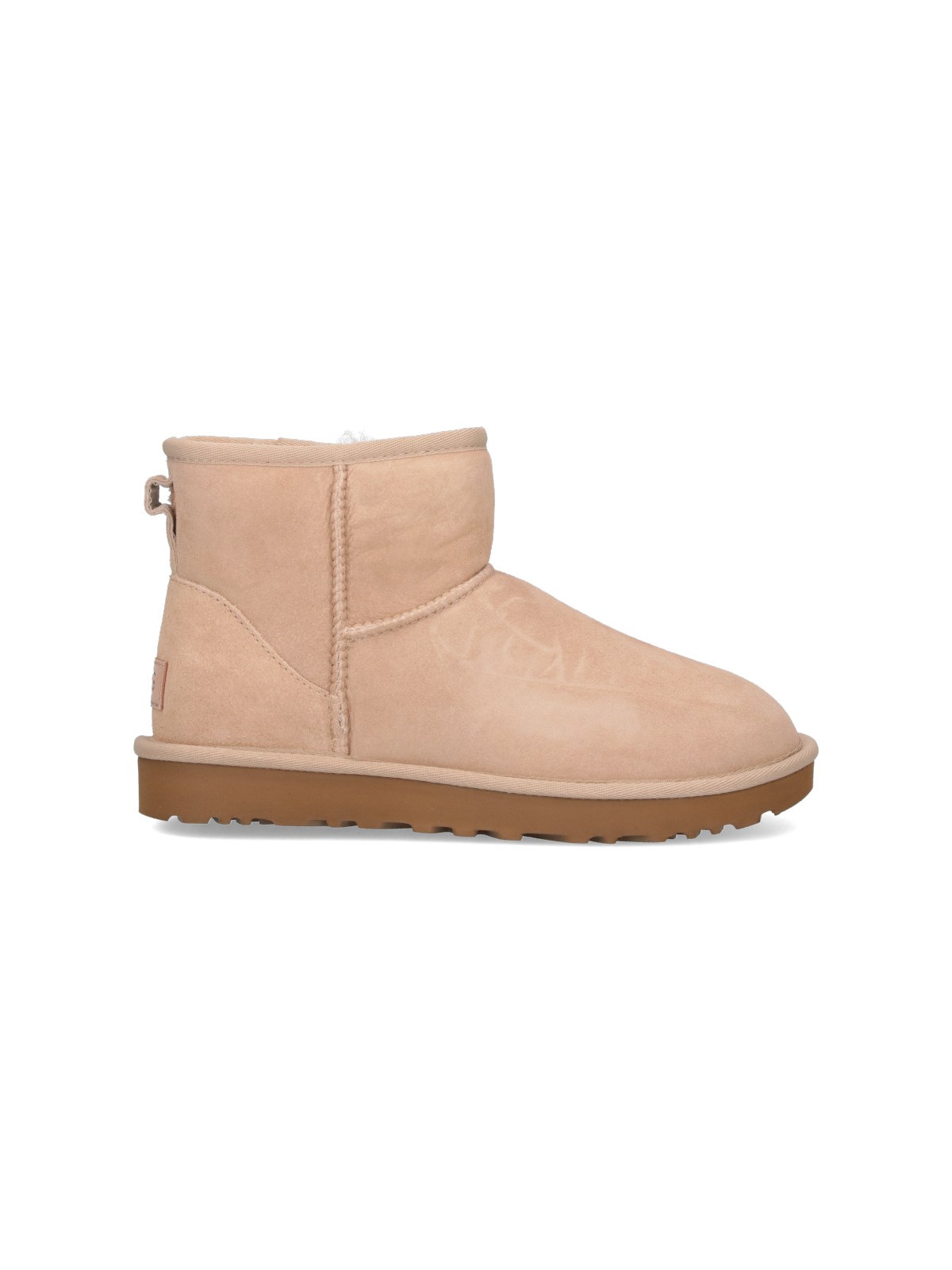 Shop Ugg 'classic Mini' Ankle Boots In Beige