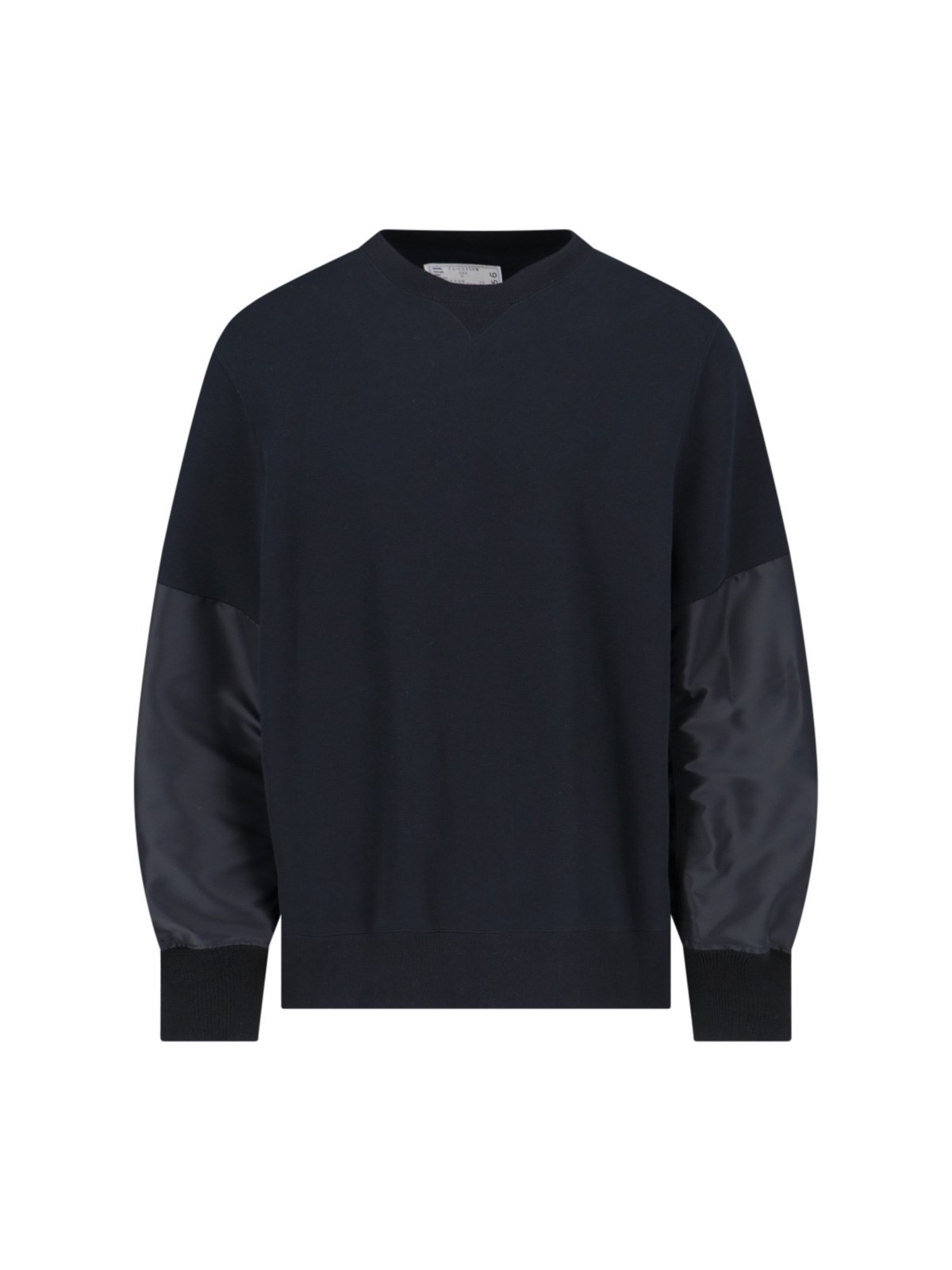 Shop Sacai Crewneck Terry Sweatshirt In Black  