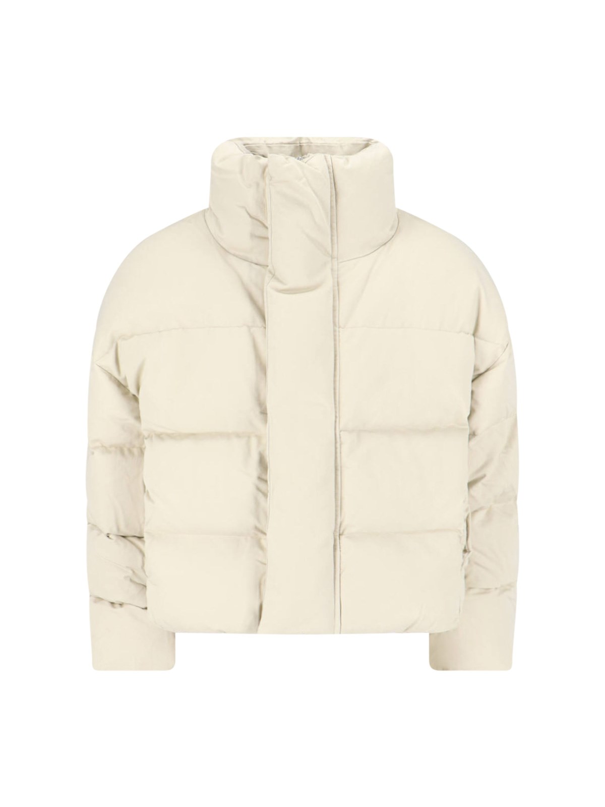 Entire Studios High Collar Padded Quilted Jacket In Cream