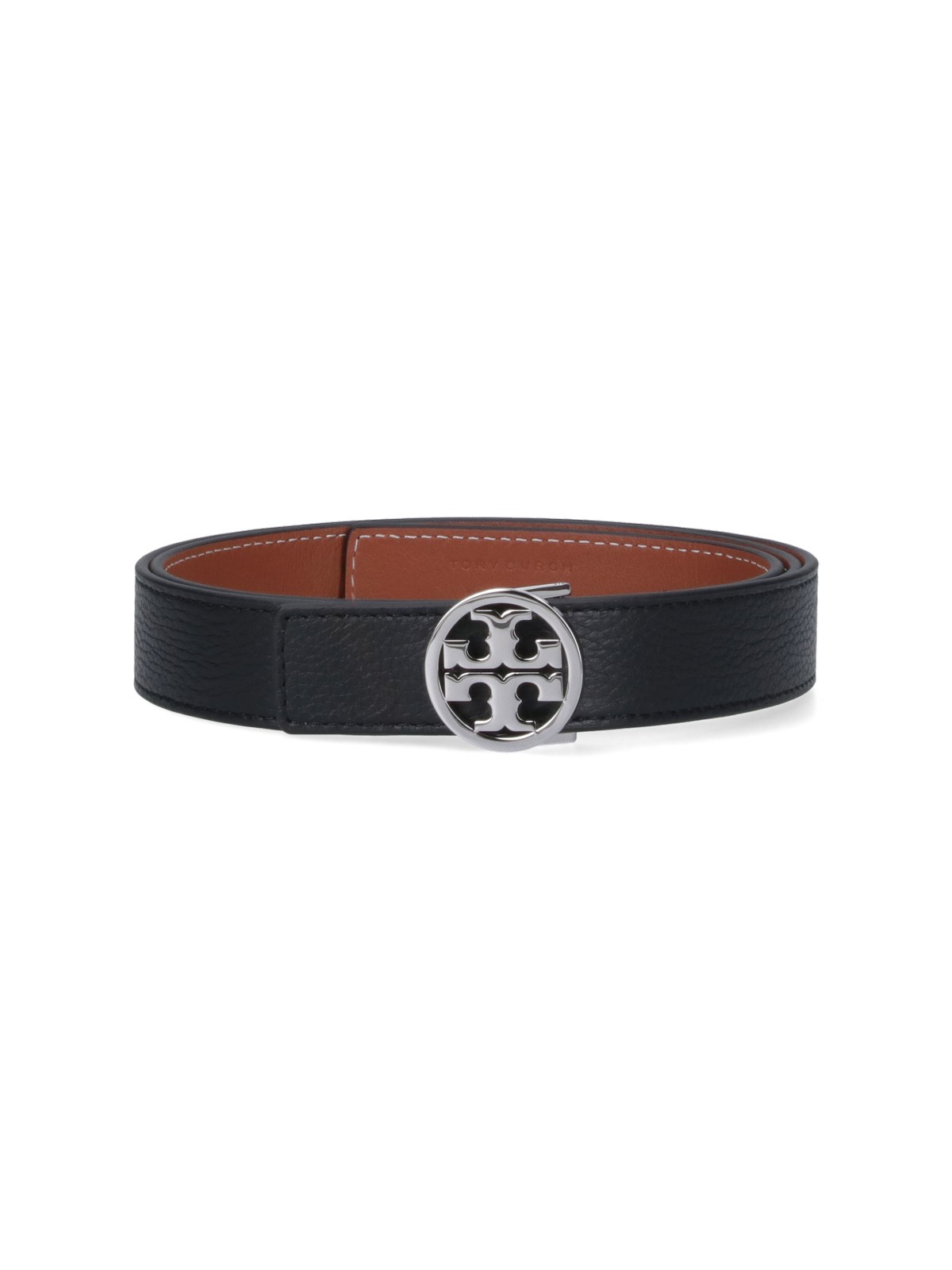 Shop Tory Burch "miller" Reversible Belt In Black  