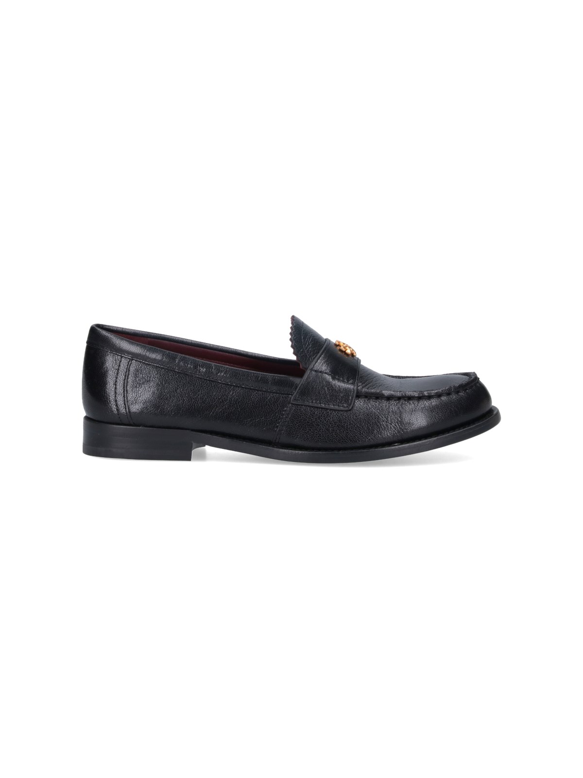 Shop Tory Burch Loafers With "perry" Charm In Black  