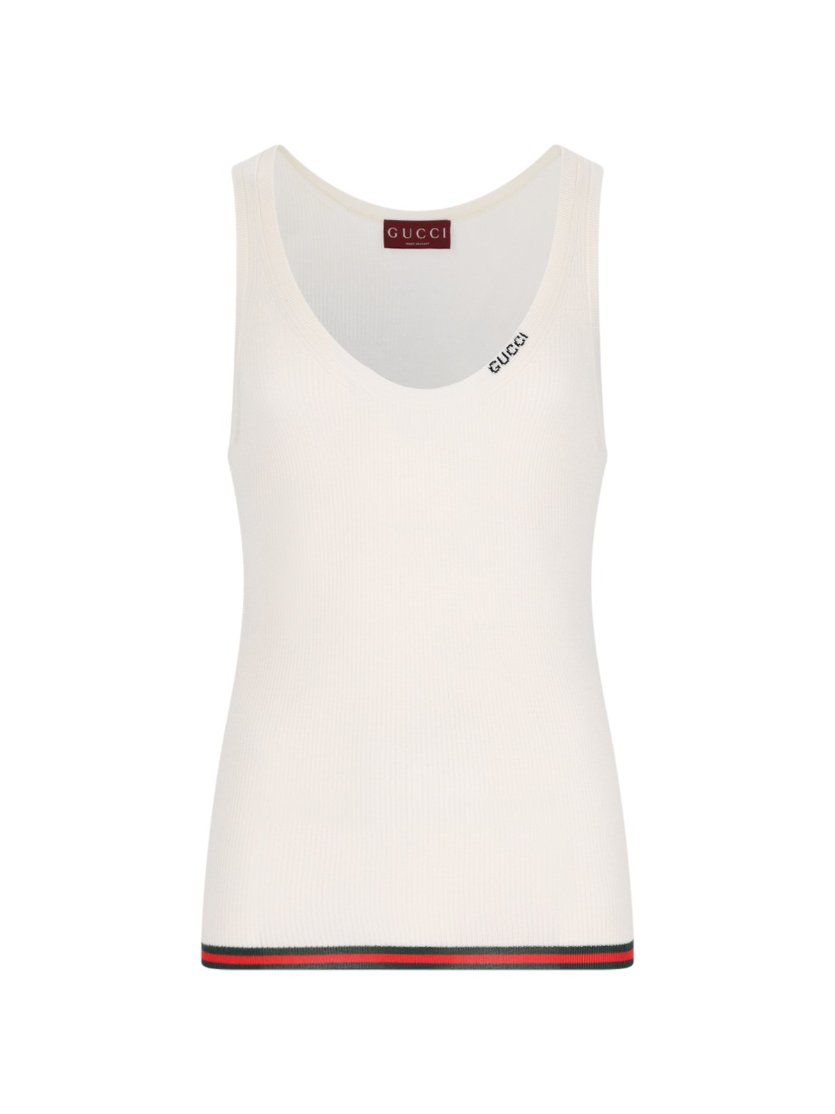 Shop Gucci Logo Tank Top In Cream