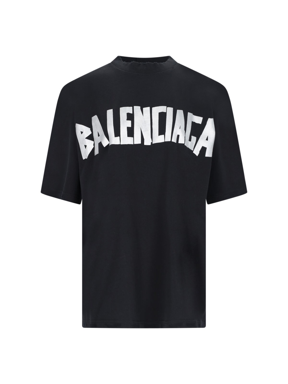 Shop Balenciaga "tape Type" T-shirt In Black  