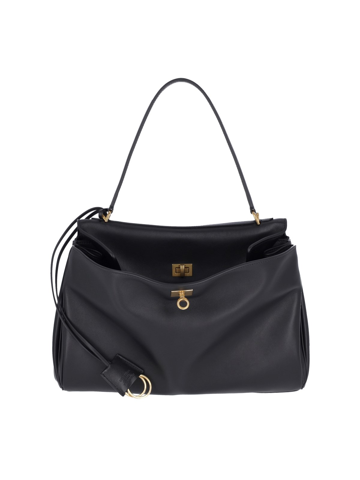 Shop Balenciaga 'rodeo' Midi Handbag In Black  