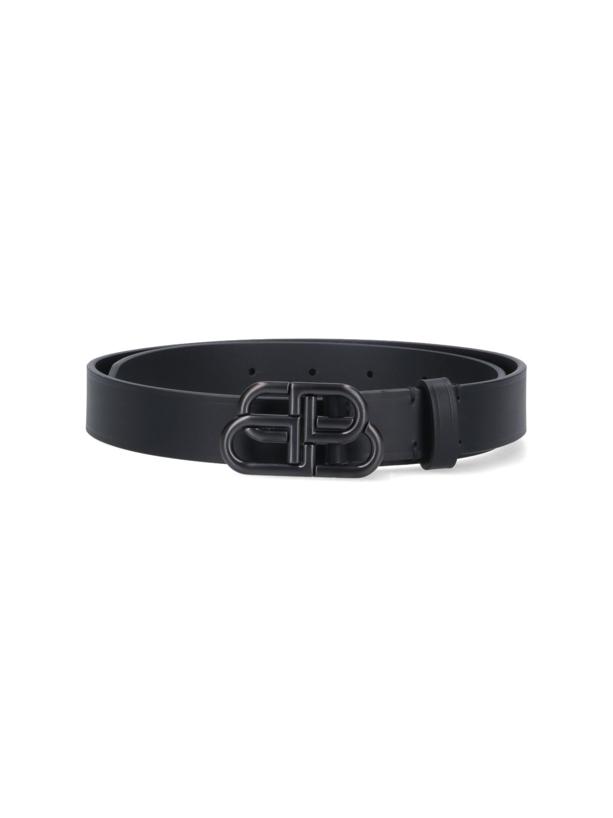 Shop Balenciaga 'bb' Thin Belt In Black  