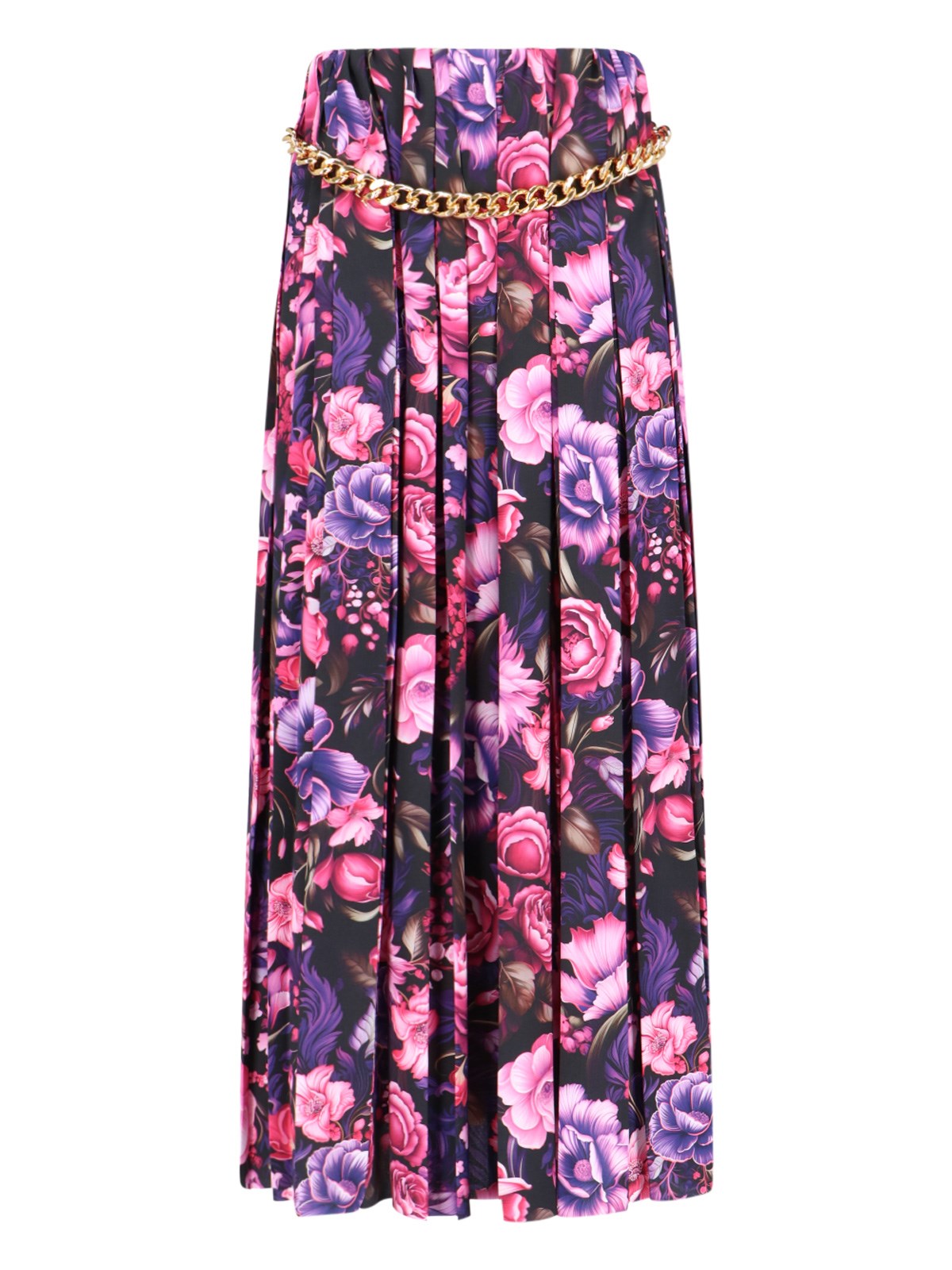 Shop Balenciaga Maxi Pleated Skirt In Purple