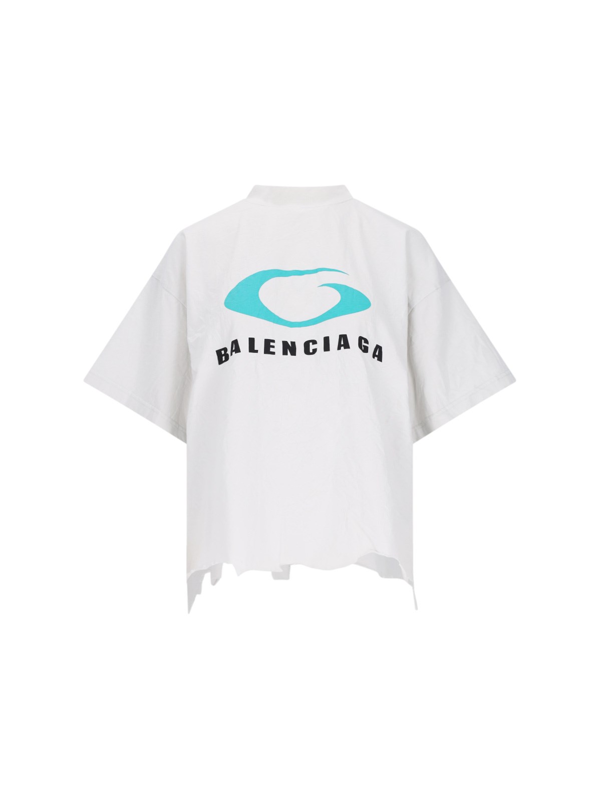 Shop Balenciaga 'loop Sport' Crop T-shirt In White