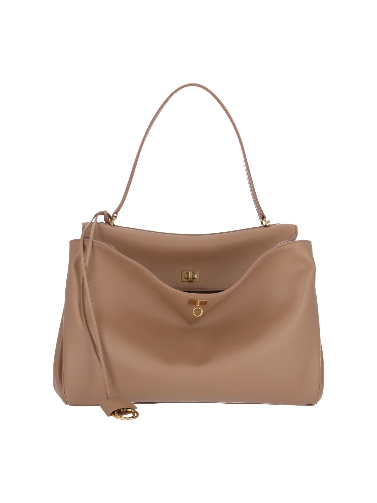 Shop Balenciaga 'rodeo' Large Handbag In Beige