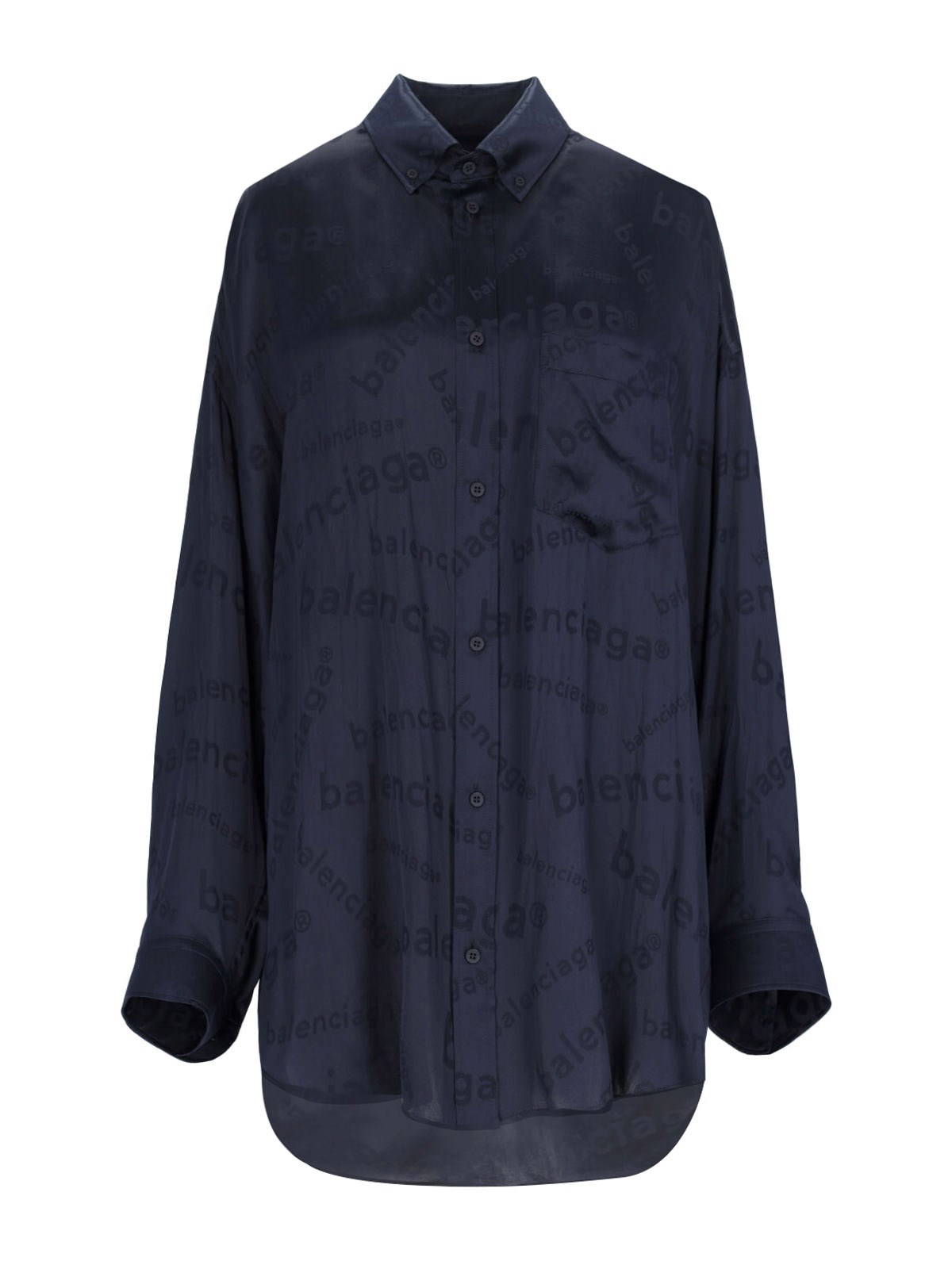 Balenciaga 'bal Diagonal Allover Flowing' Shirt In Blue