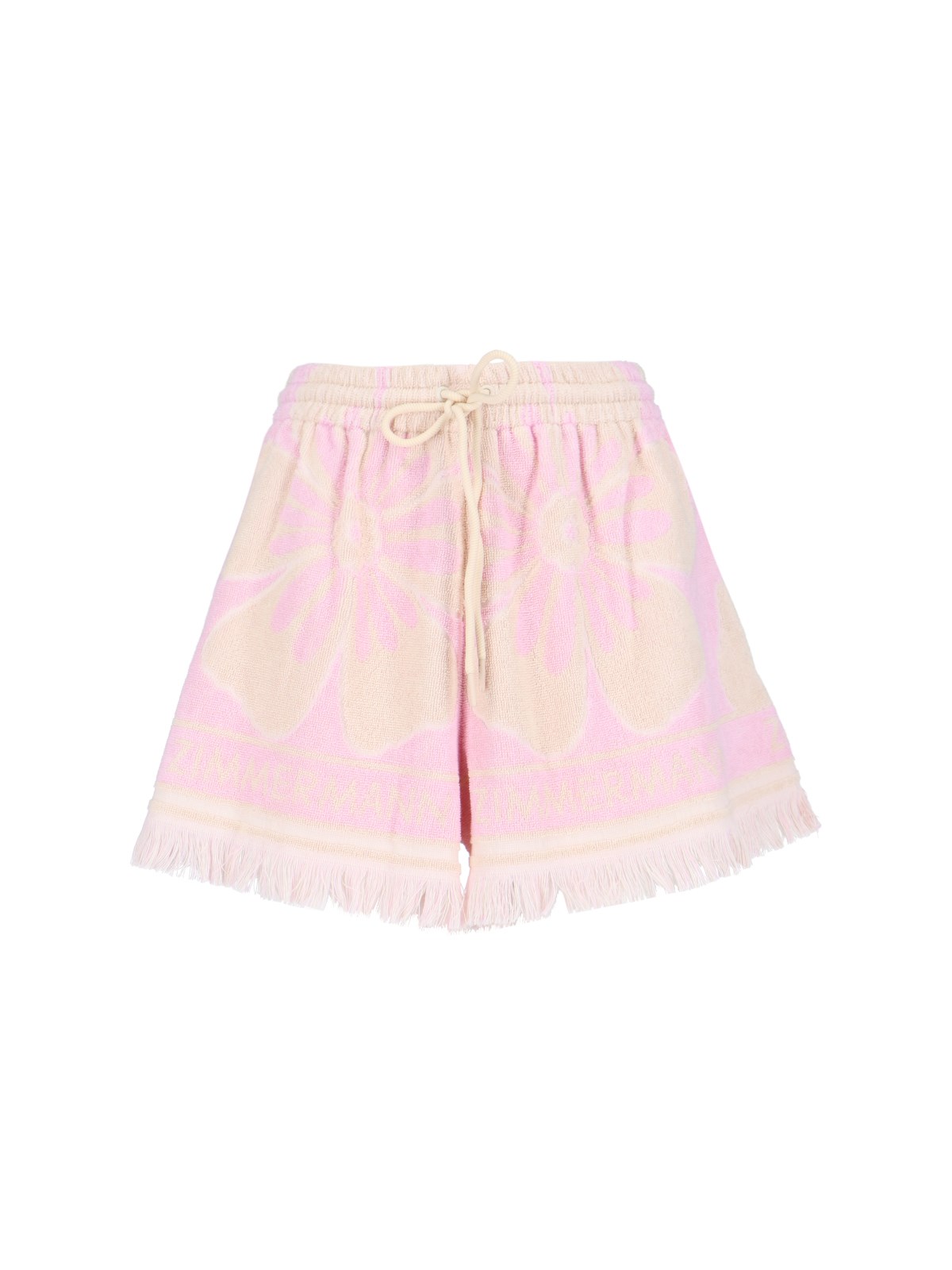 Shop Zimmermann 'pop' Terry Shorts In Pink