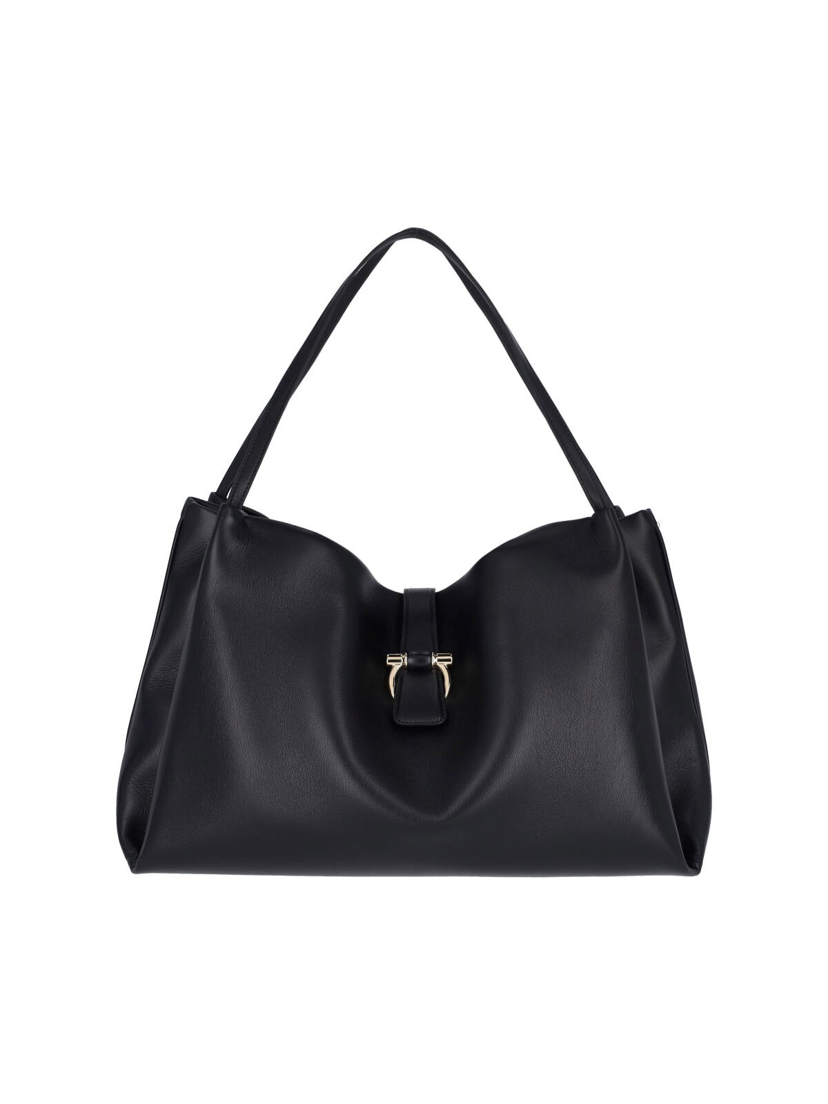 Shop Ferragamo Medium Tote Bag "gancini" In Black  