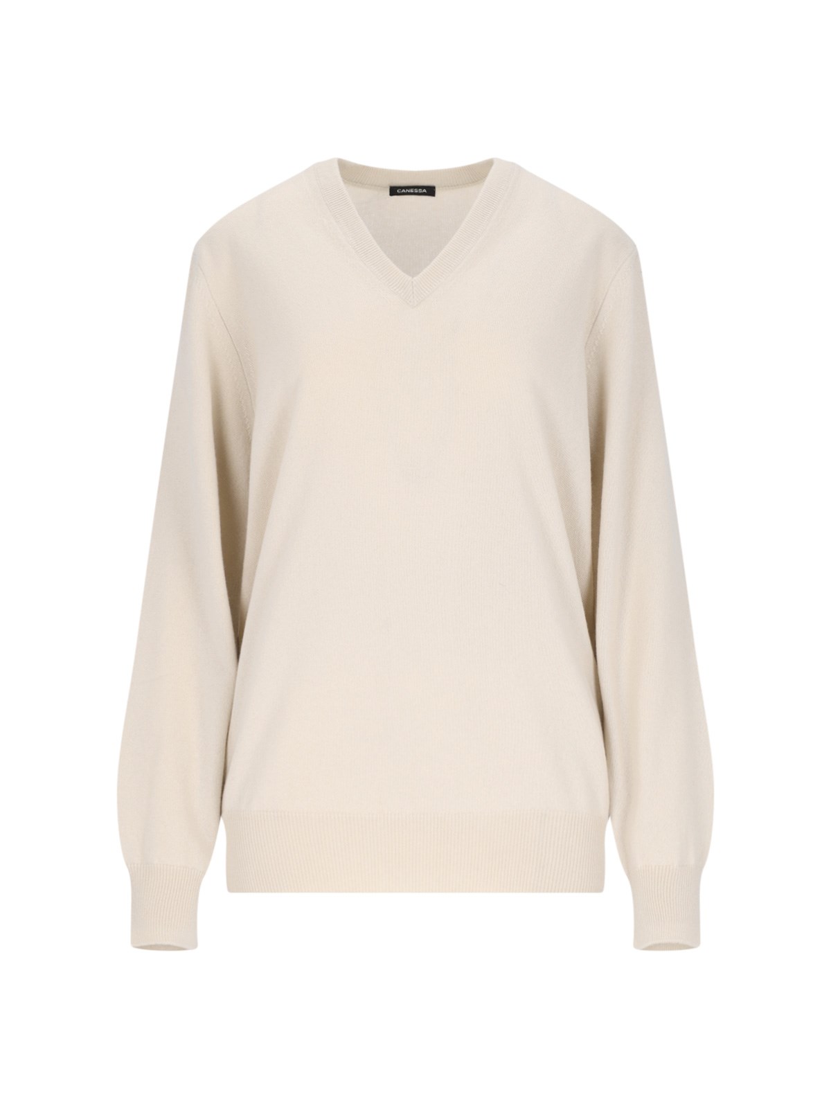 Shop Canessa V-neck Sweater In Cream