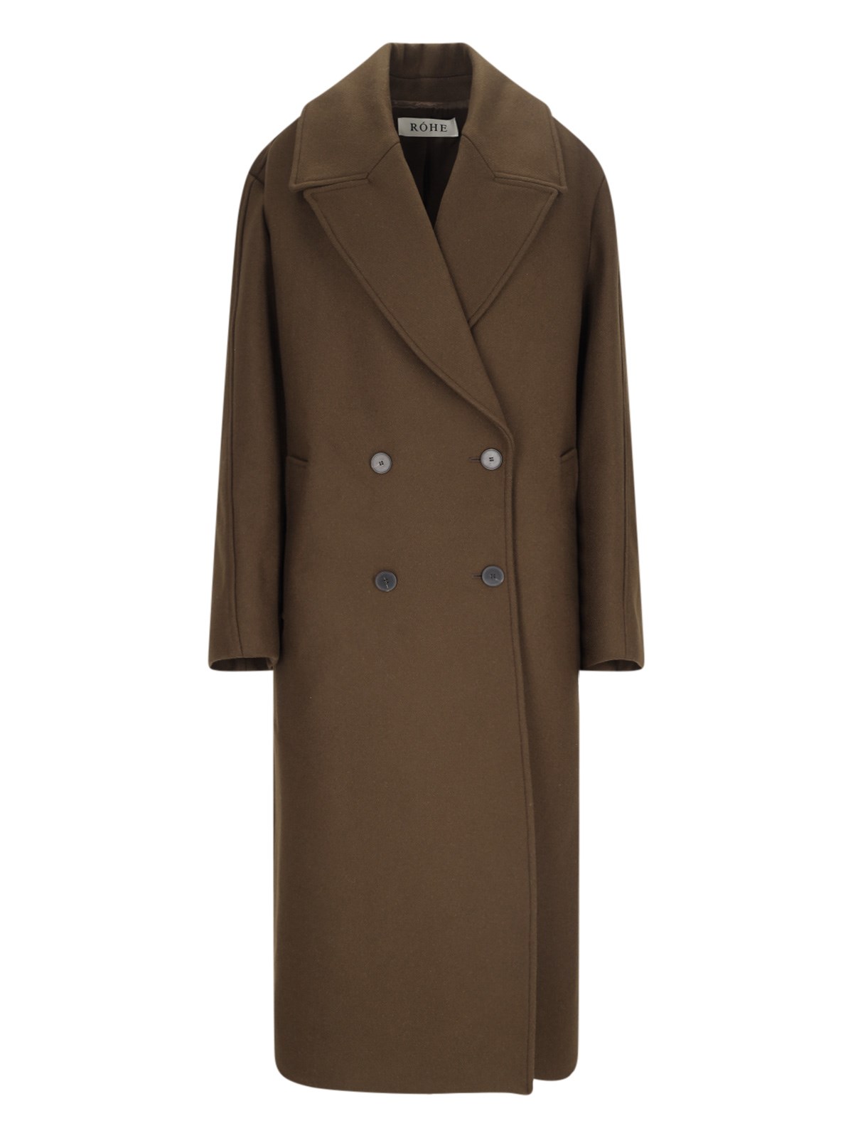 Shop Rohe Oversized Double-breasted Coat In Brown