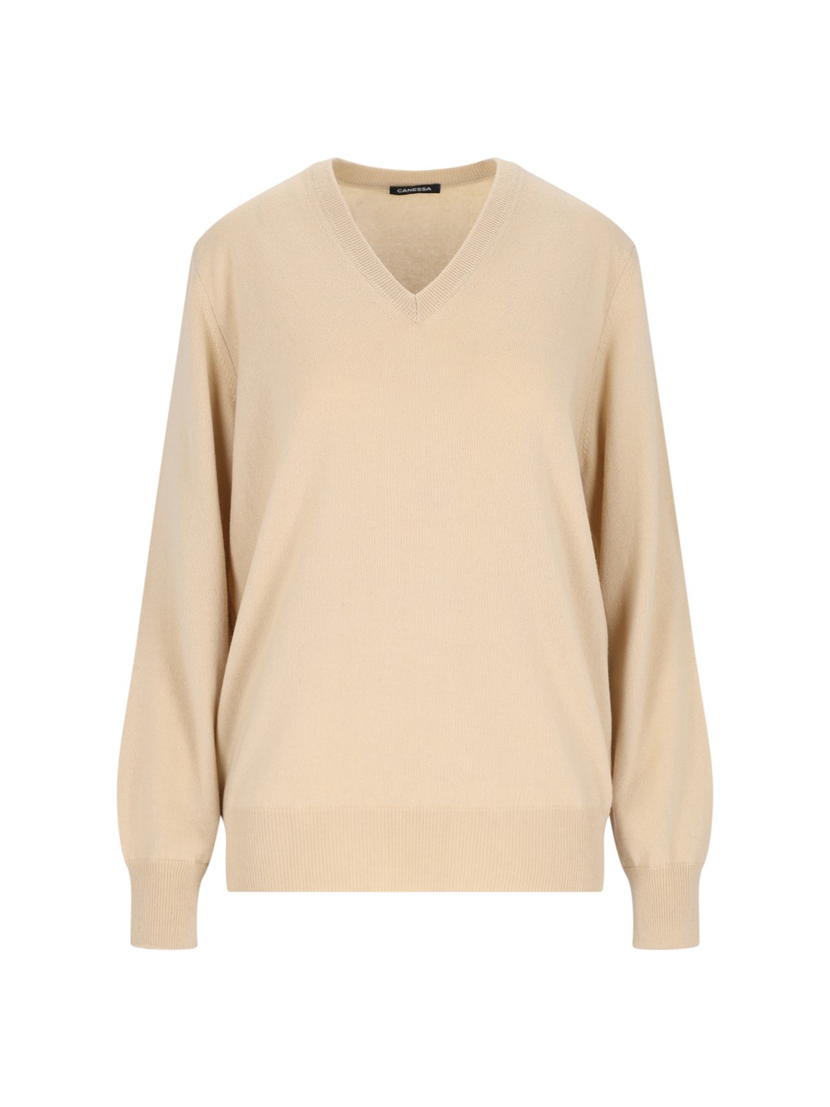 Shop Canessa V-neck Sweater In Beige