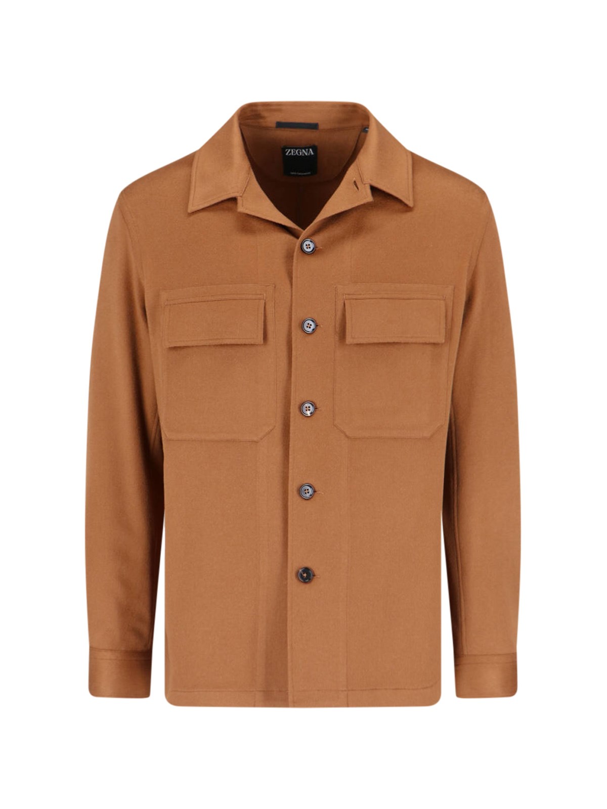 Shop Zegna "alba" Shirt Jacket In Brown