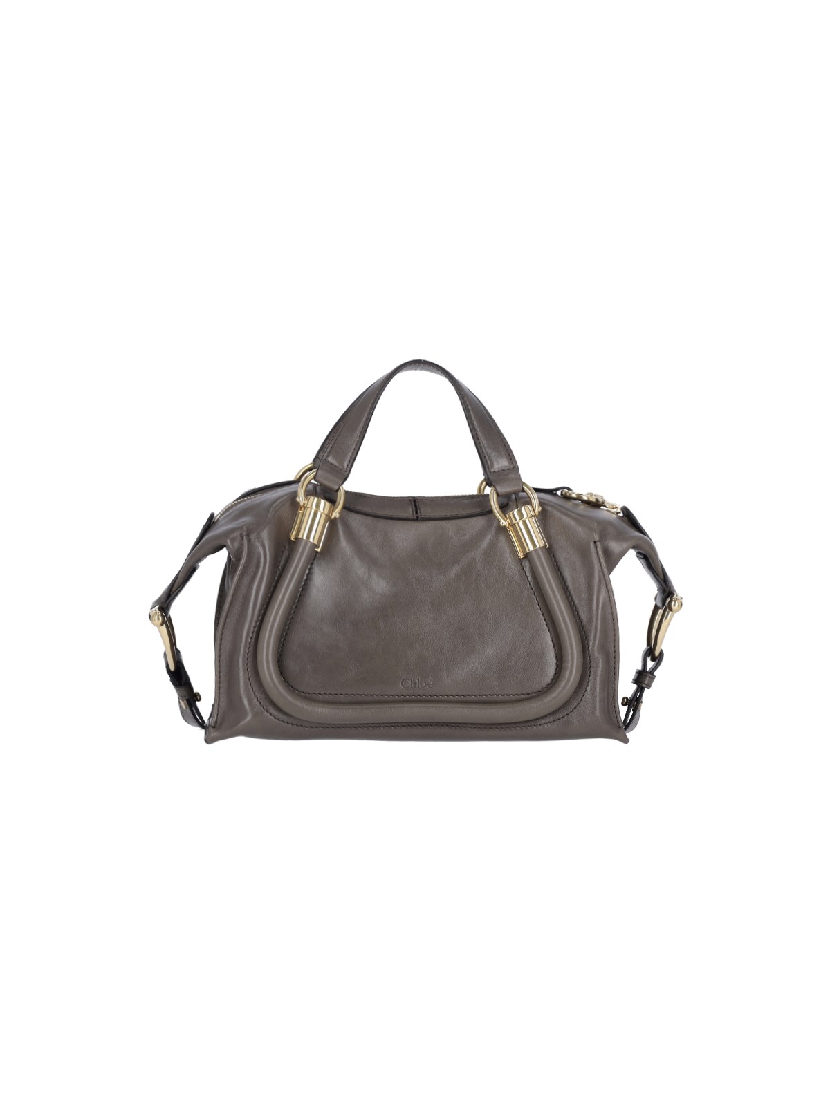 Shop Chloé 'paraty 24' Small Shoulder Bag In Gray