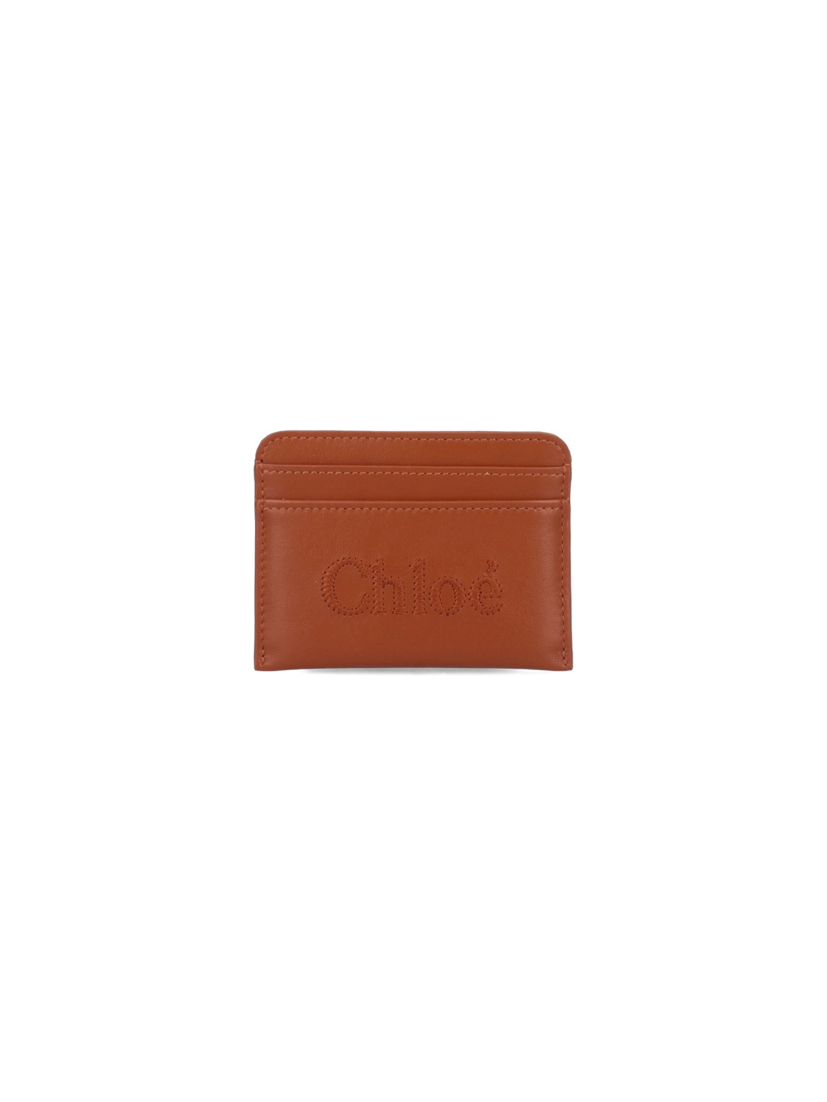 Shop Chloé 'sense' Card Holder In Brown