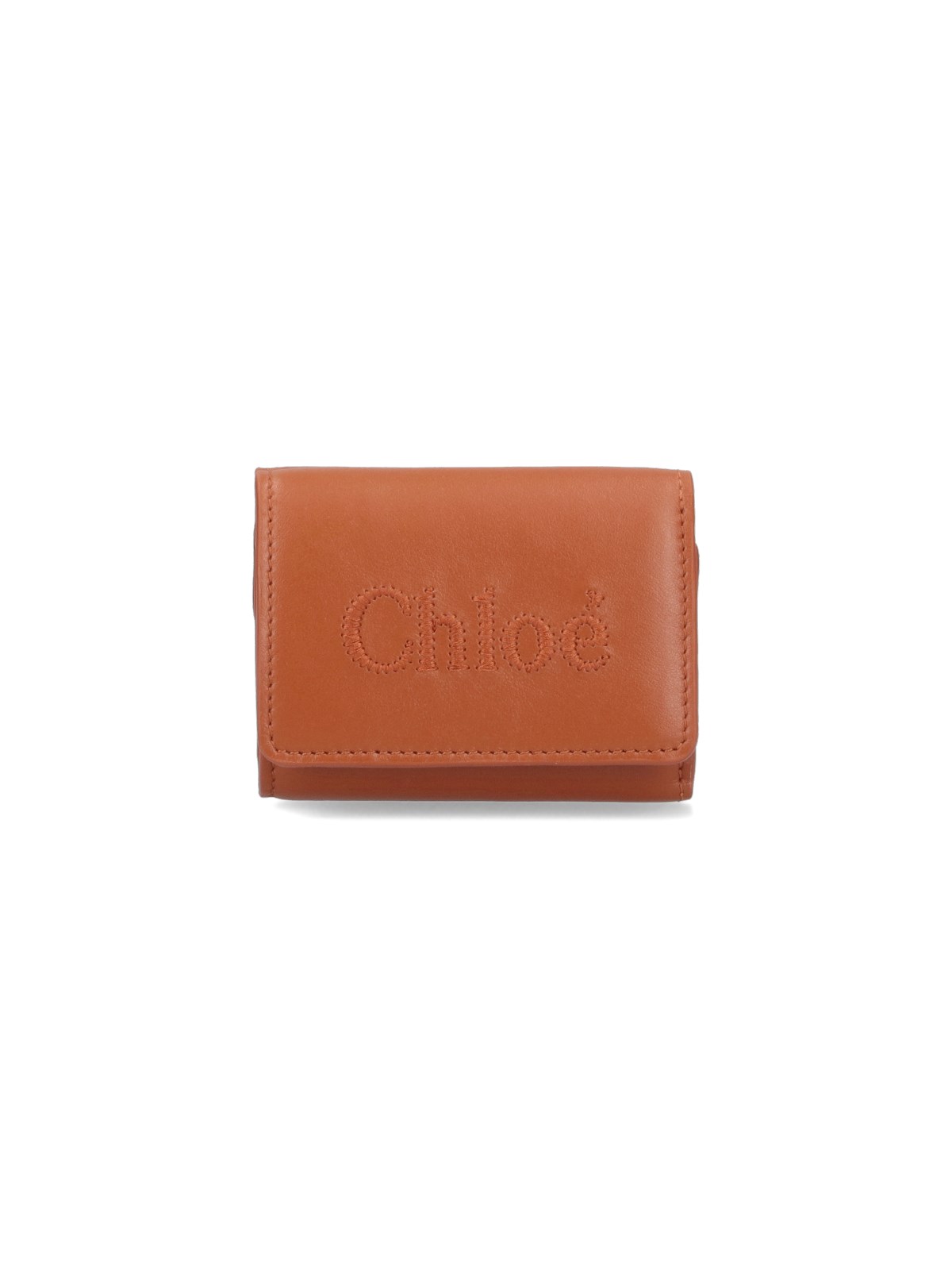 Shop Chloé 'sense' Tri-fold Mini Wallet In Brown