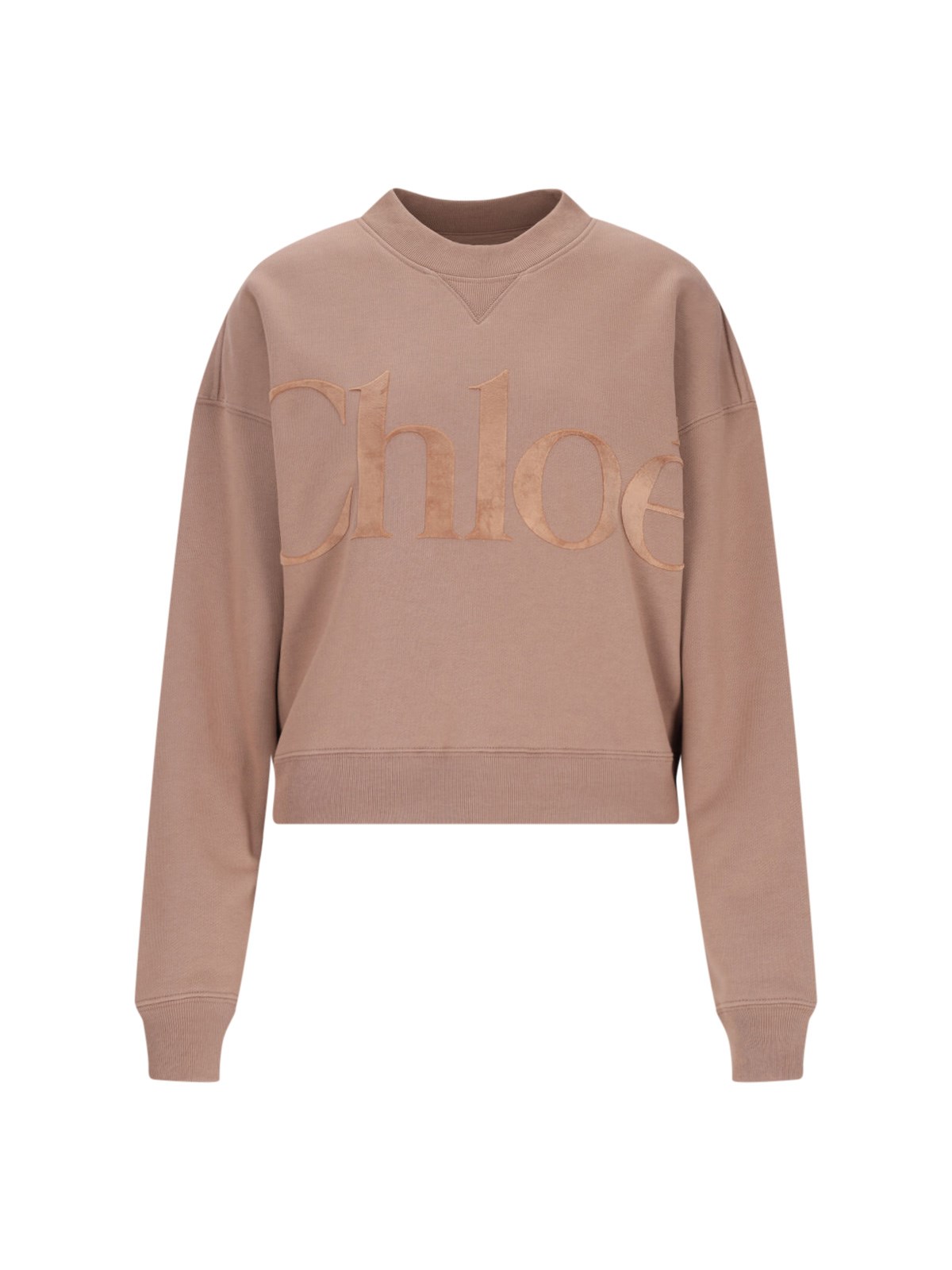 Shop Chloé Logo Crewneck Sweatshirt In Pink