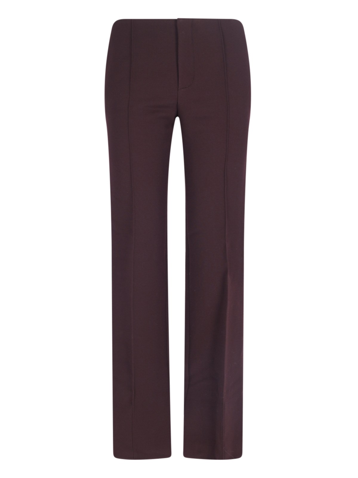 Chloé Chloe Black Stretch Wool Pant In Brown