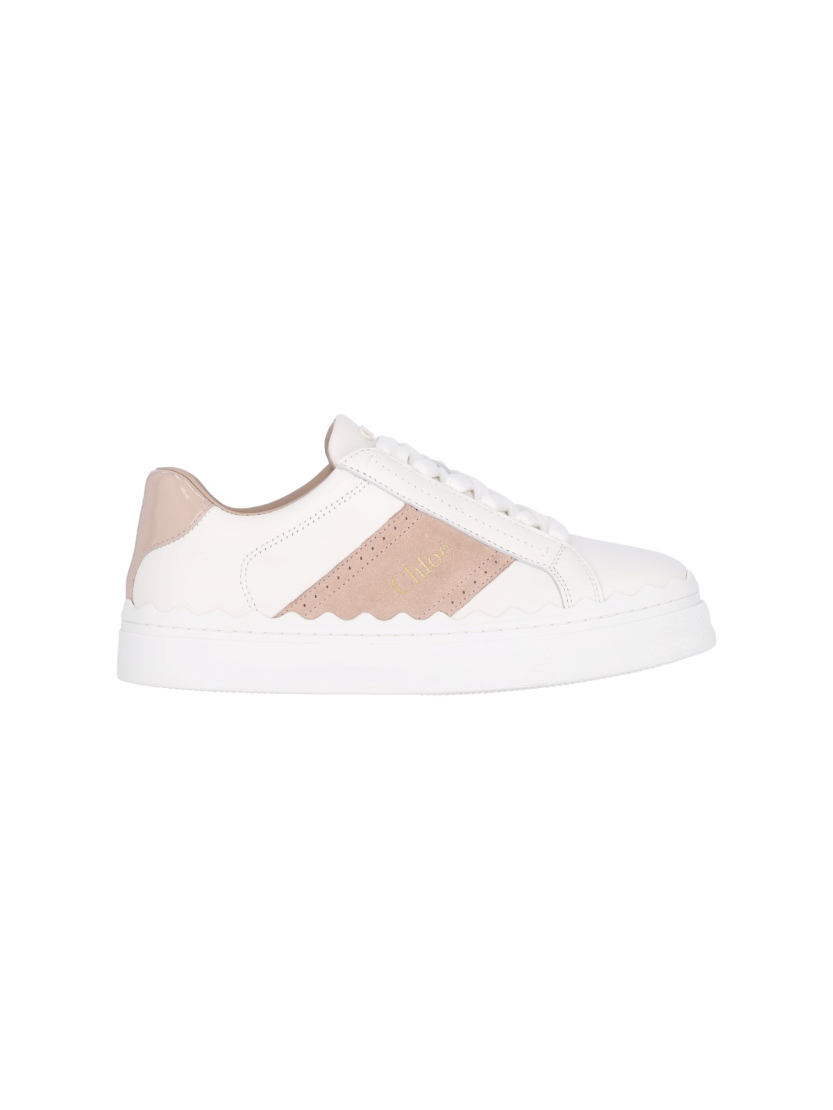 Shop Chloé "lauren" Low-top Sneakers In White