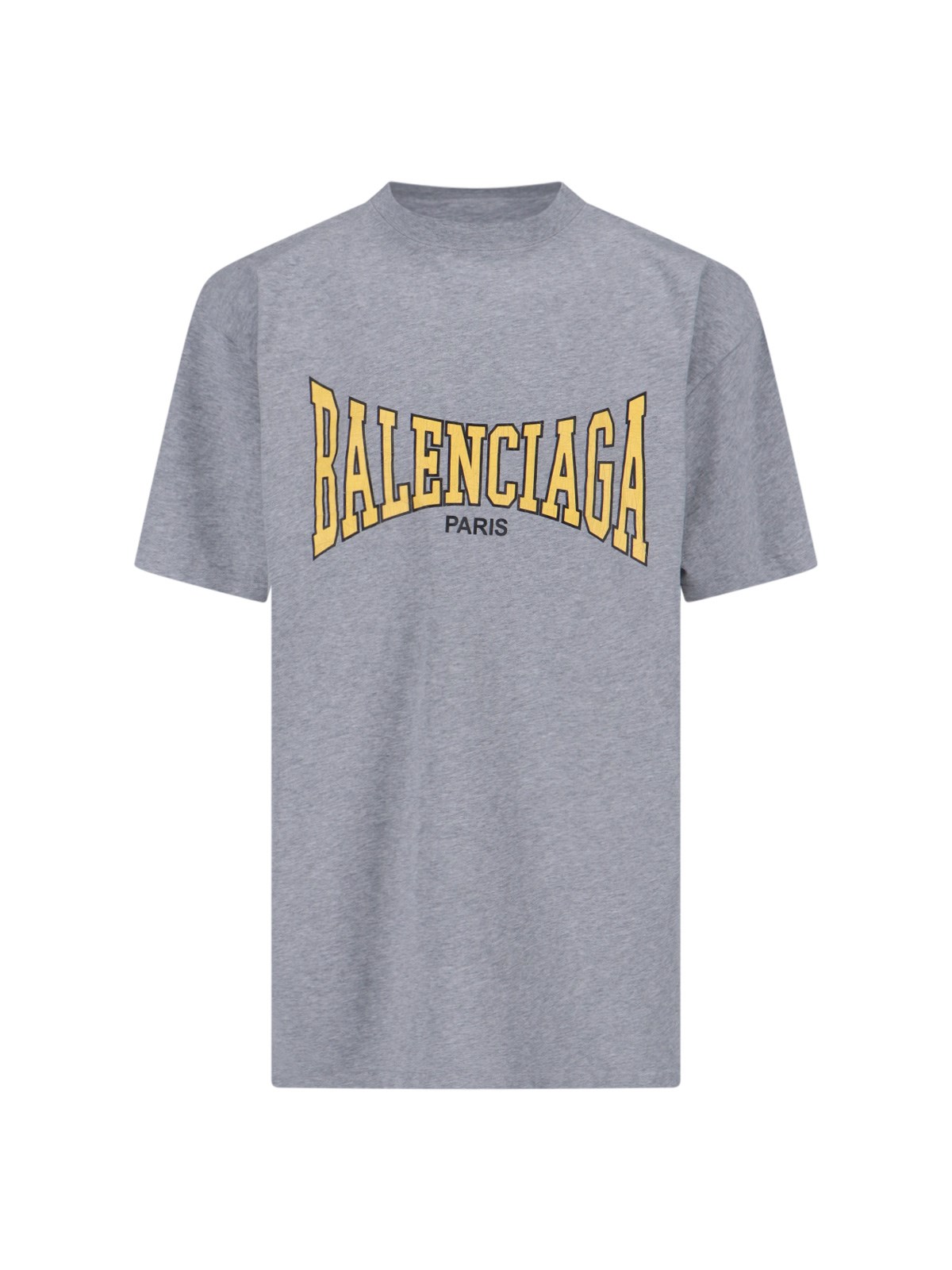 Shop Balenciaga Logo T-shirt In Gray