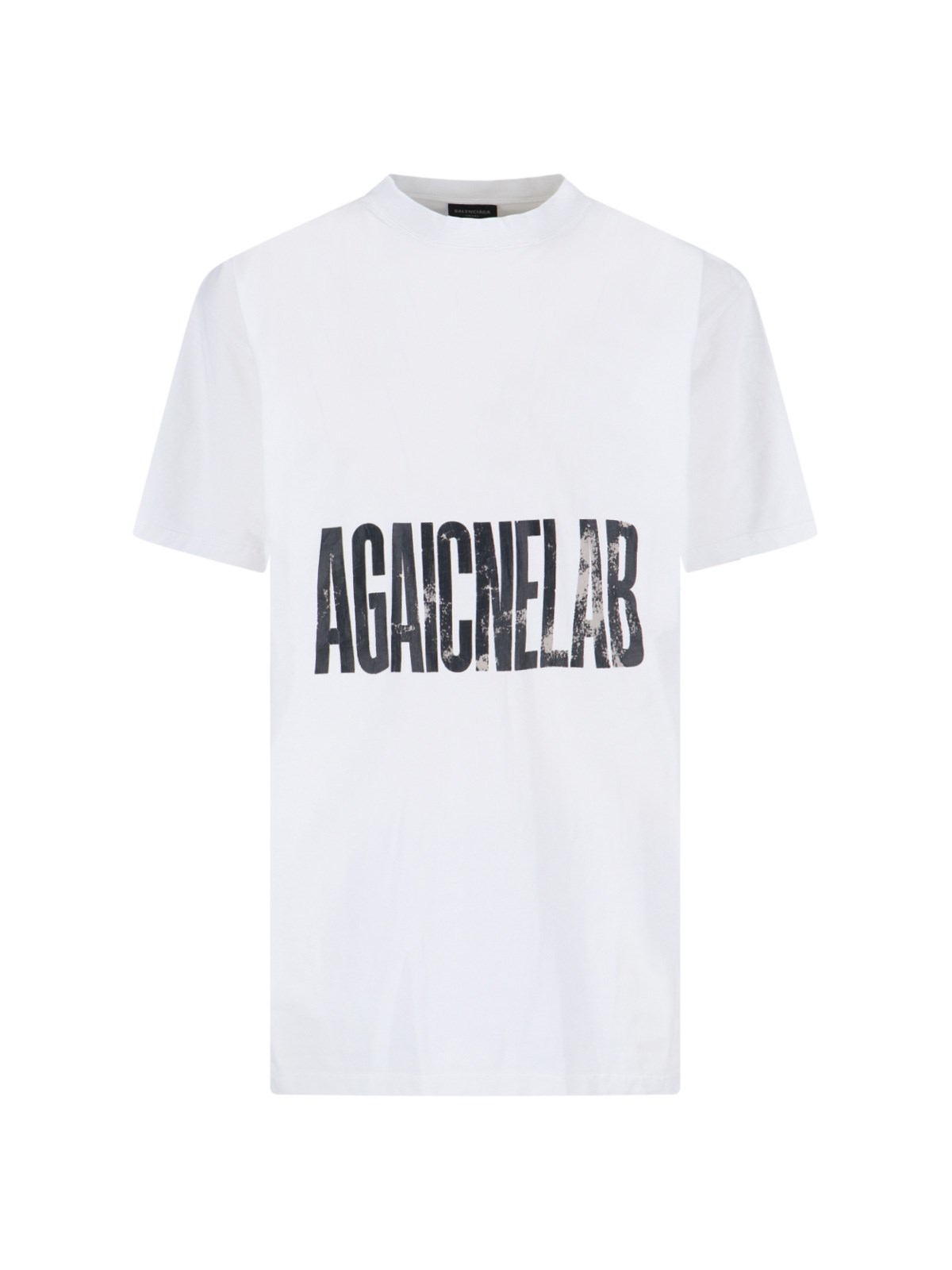 Shop Balenciaga "agaicnelab" Logo T-shirt In White