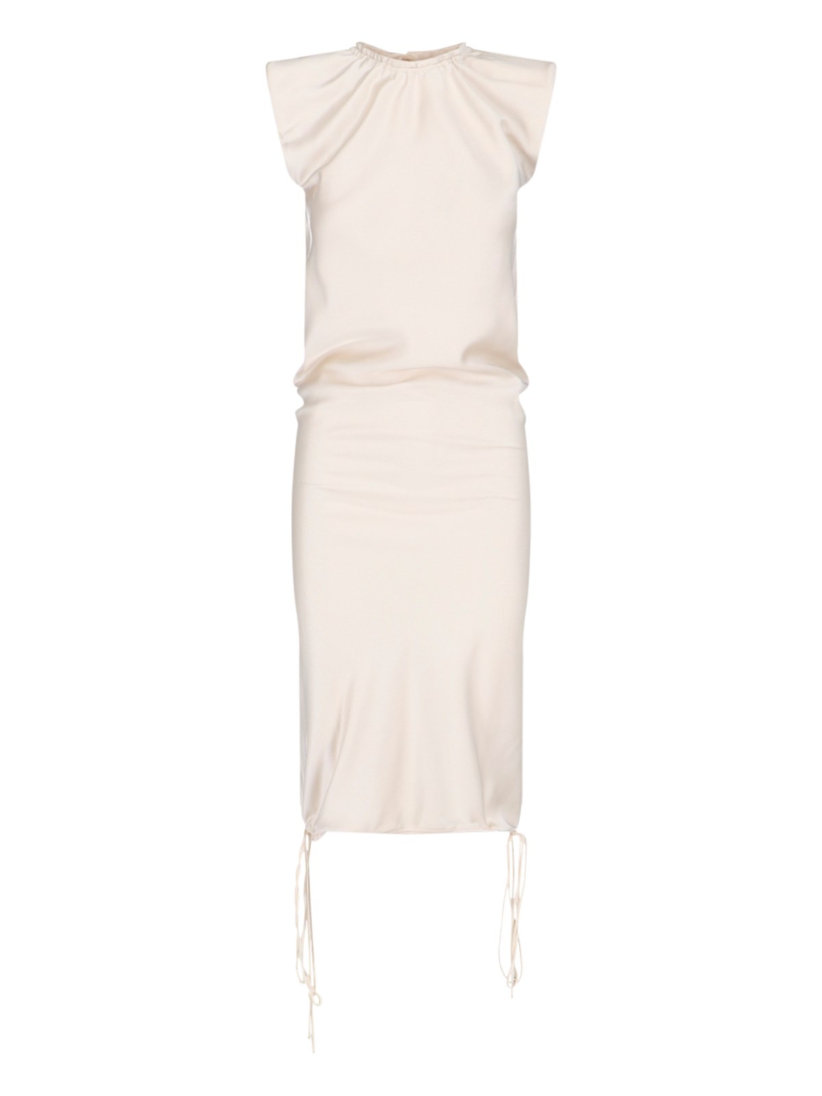 Shop Attico Retro Cut-out Midi Dress In Cream