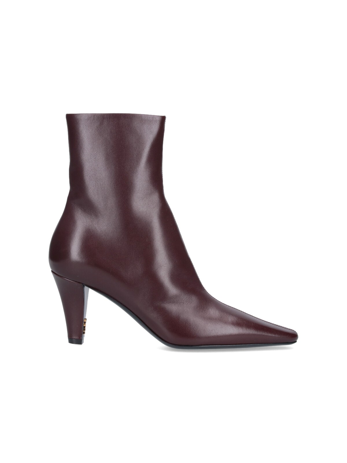 Saint Laurent "jill" Ankle Boots In Burgundy