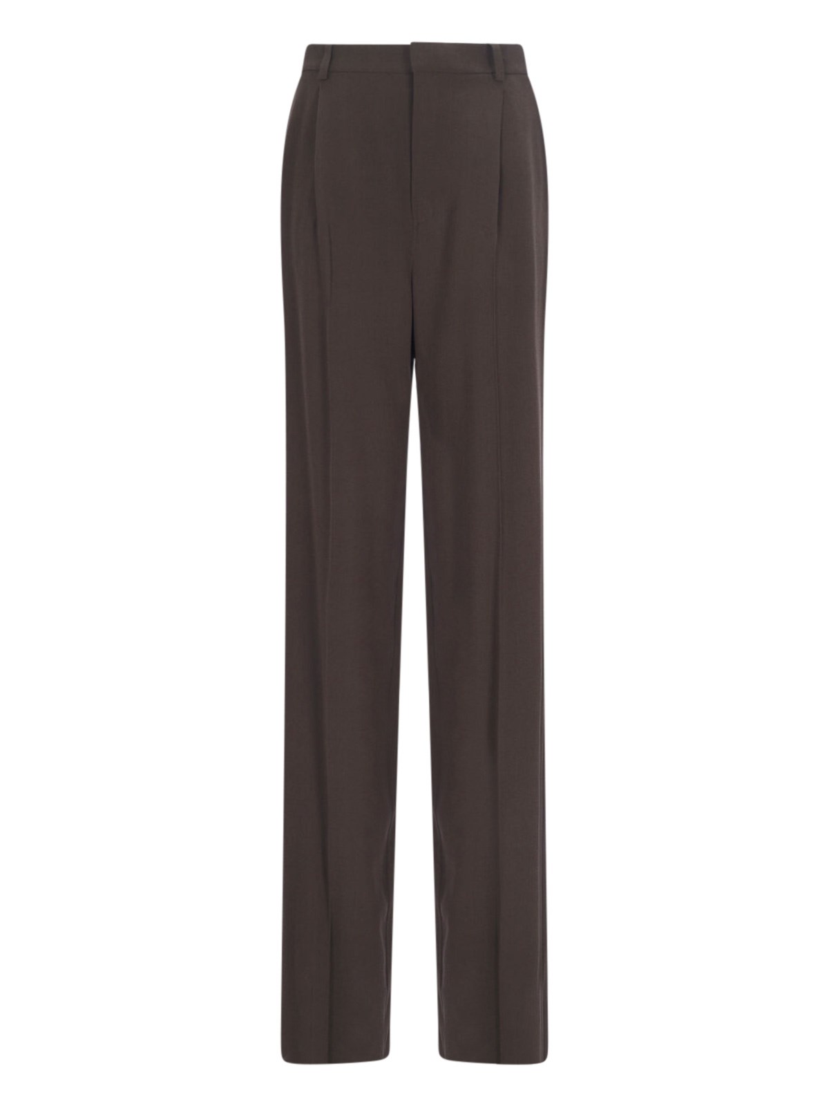 Shop Saint Laurent Straight Pants In Brown