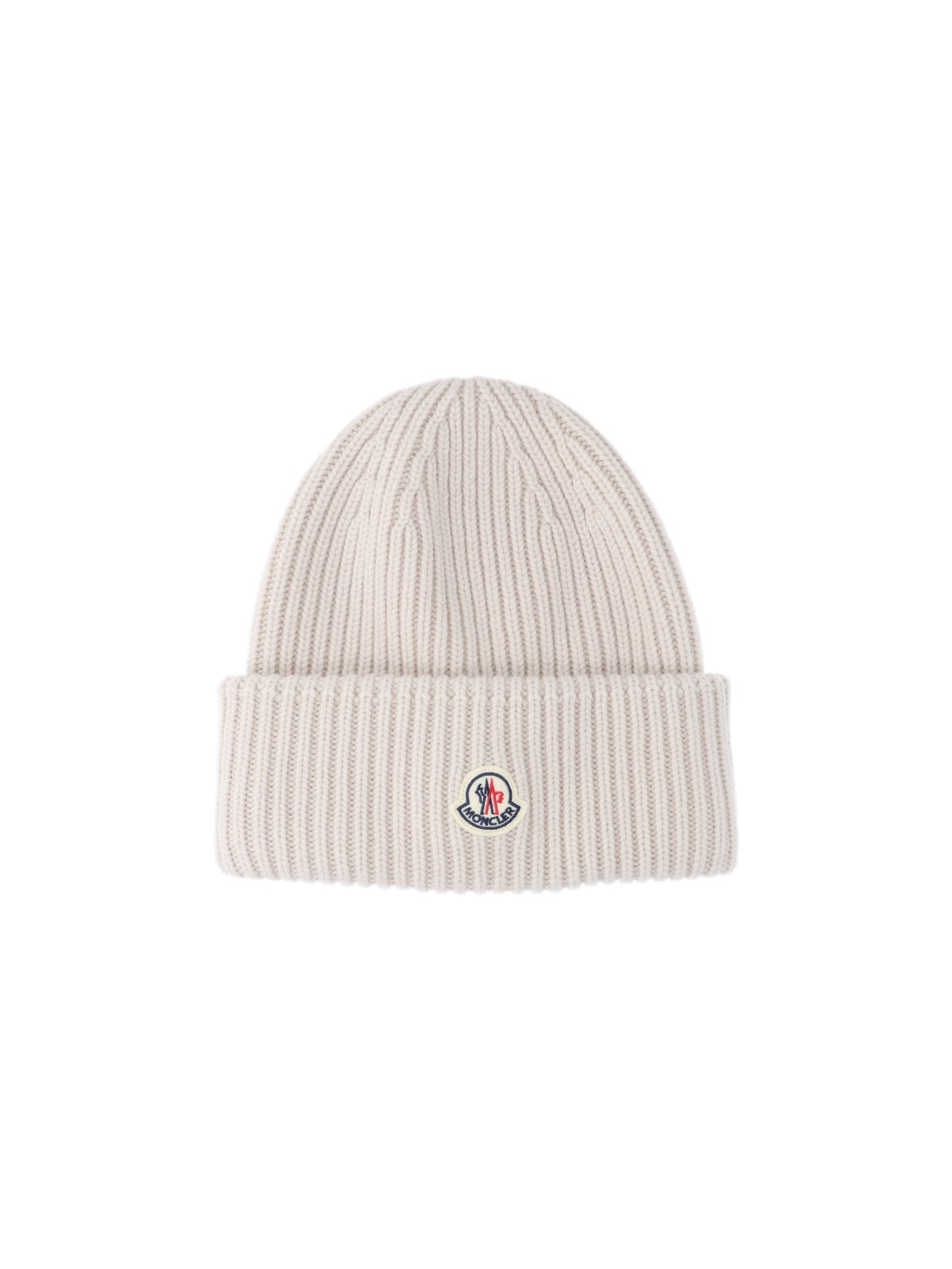 Shop Moncler Logo Beanie In Gray