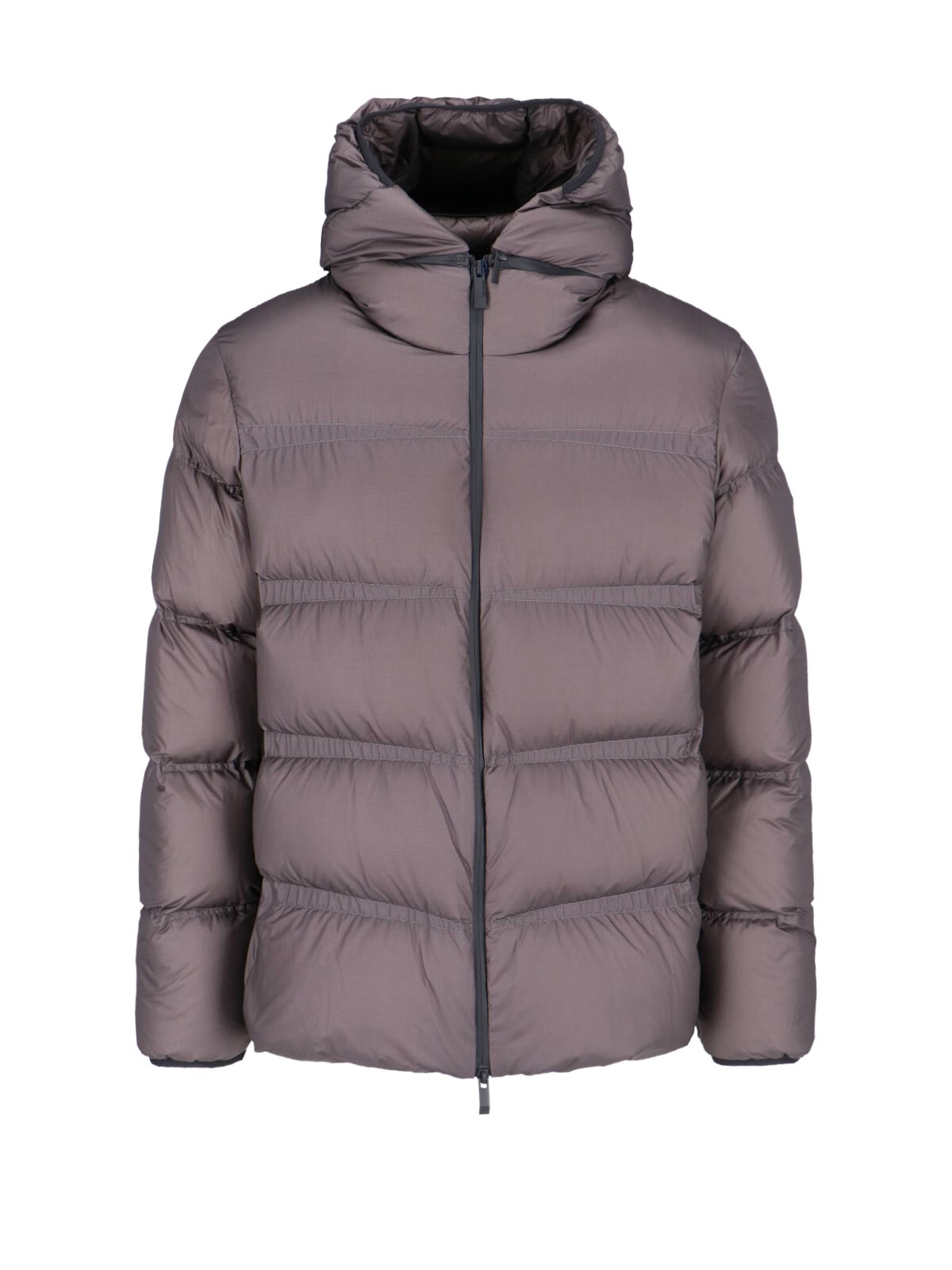 Shop Moncler Hooded Down Jacket "masac" In Brown