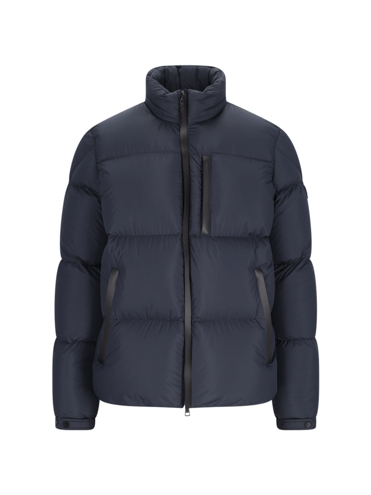 Shop Moncler Short Down Jacket "besbre" In Blue