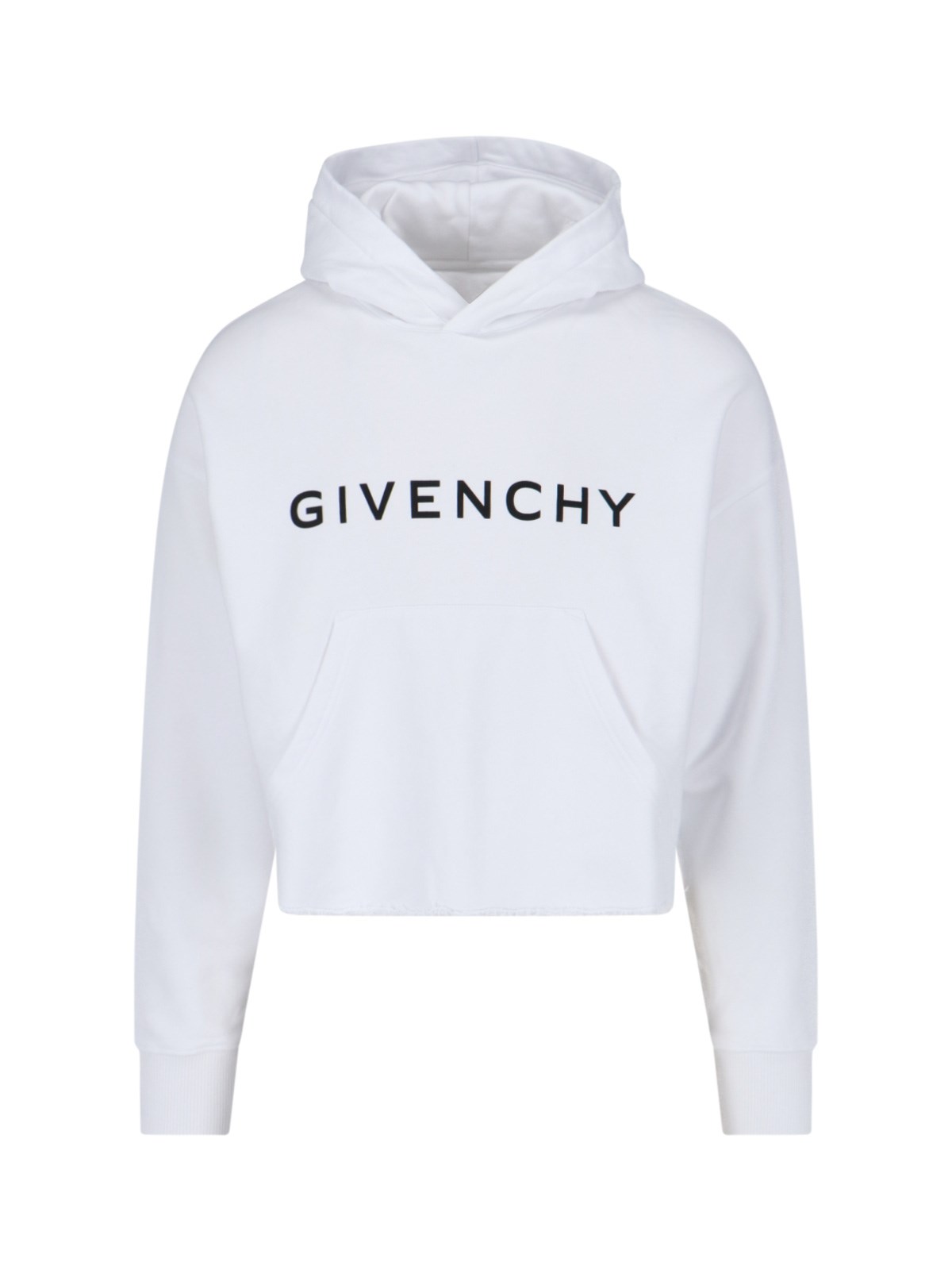 Shop Givenchy "archetype" Cropped Hoodie In White