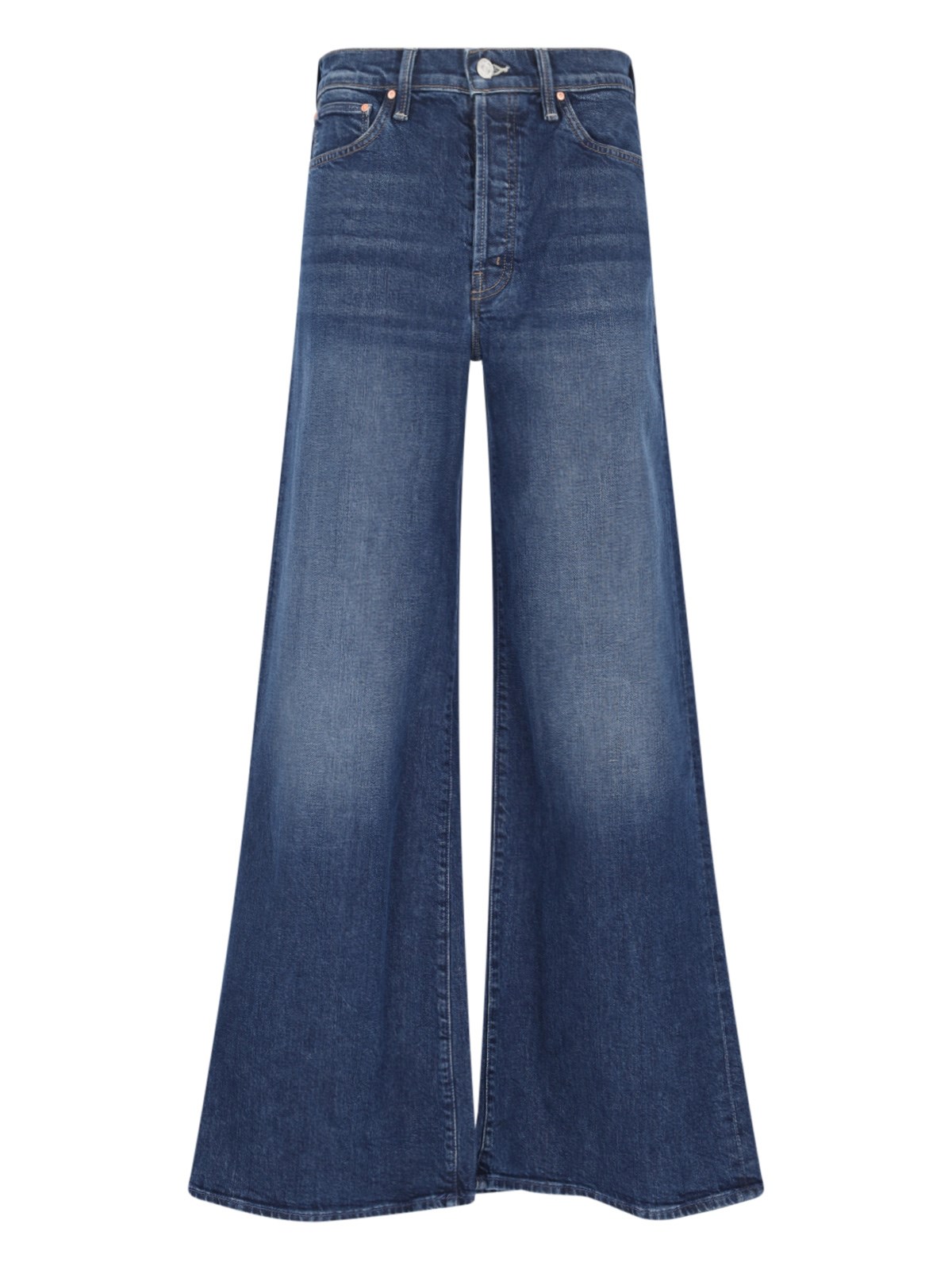 Shop Mother "ditcher Roller Sneak" Palazzo Jeans In Blue