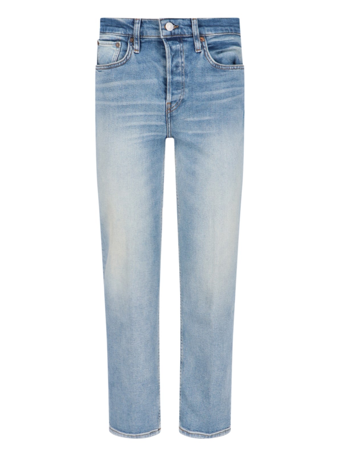 Shop Re/done 'stove Pipe' Straight Jeans In Light Blue