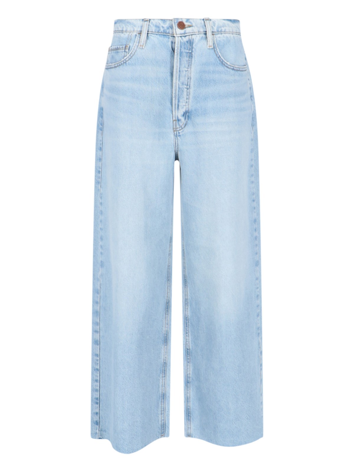 Shop Frame 'le Low' Baggy Jeans In Light Blue