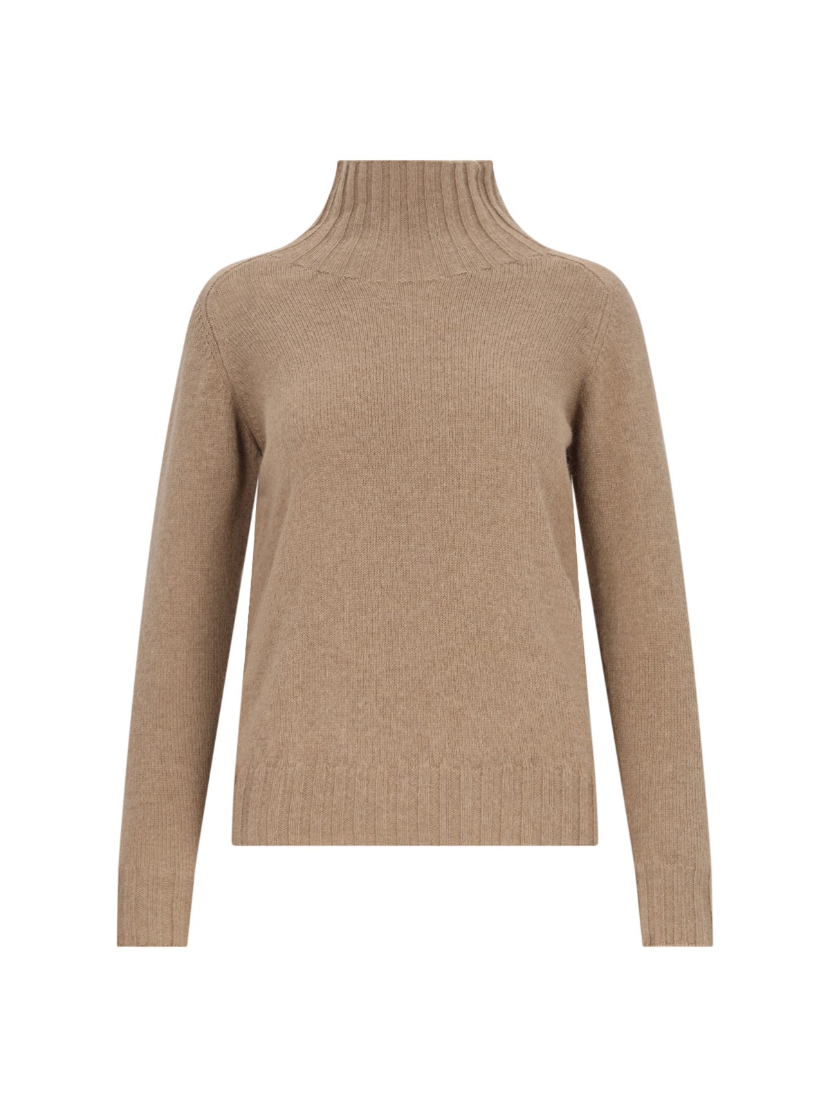 Shop Zanone High Neck Sweater In Brown