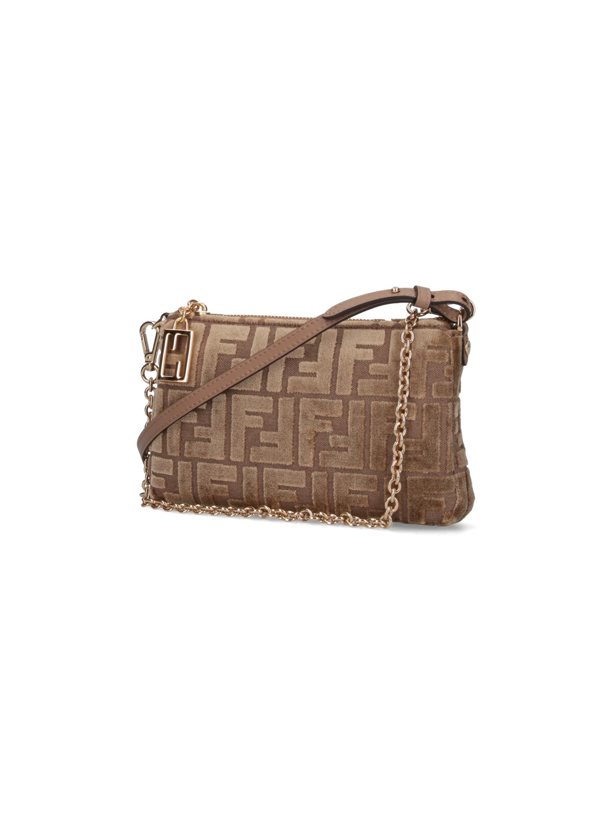 【関税＆送料込み】Fendi Ff Fabric Uette Pouch With Chain B Fendi Ff Fabric Baguette Pouch With Chain In Blue | ModeSens