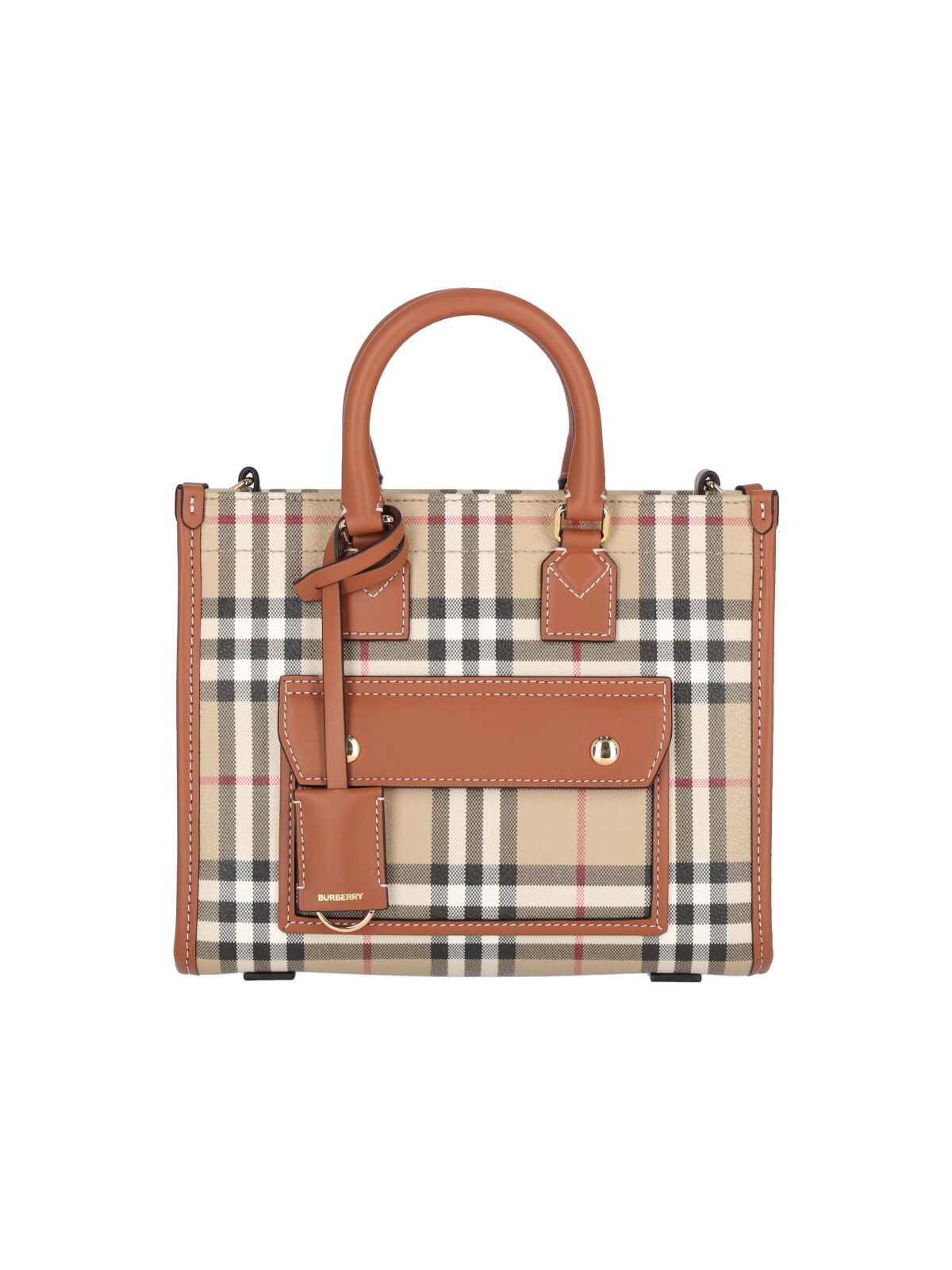 Shop Burberry "freya" Mini Bag In Beige