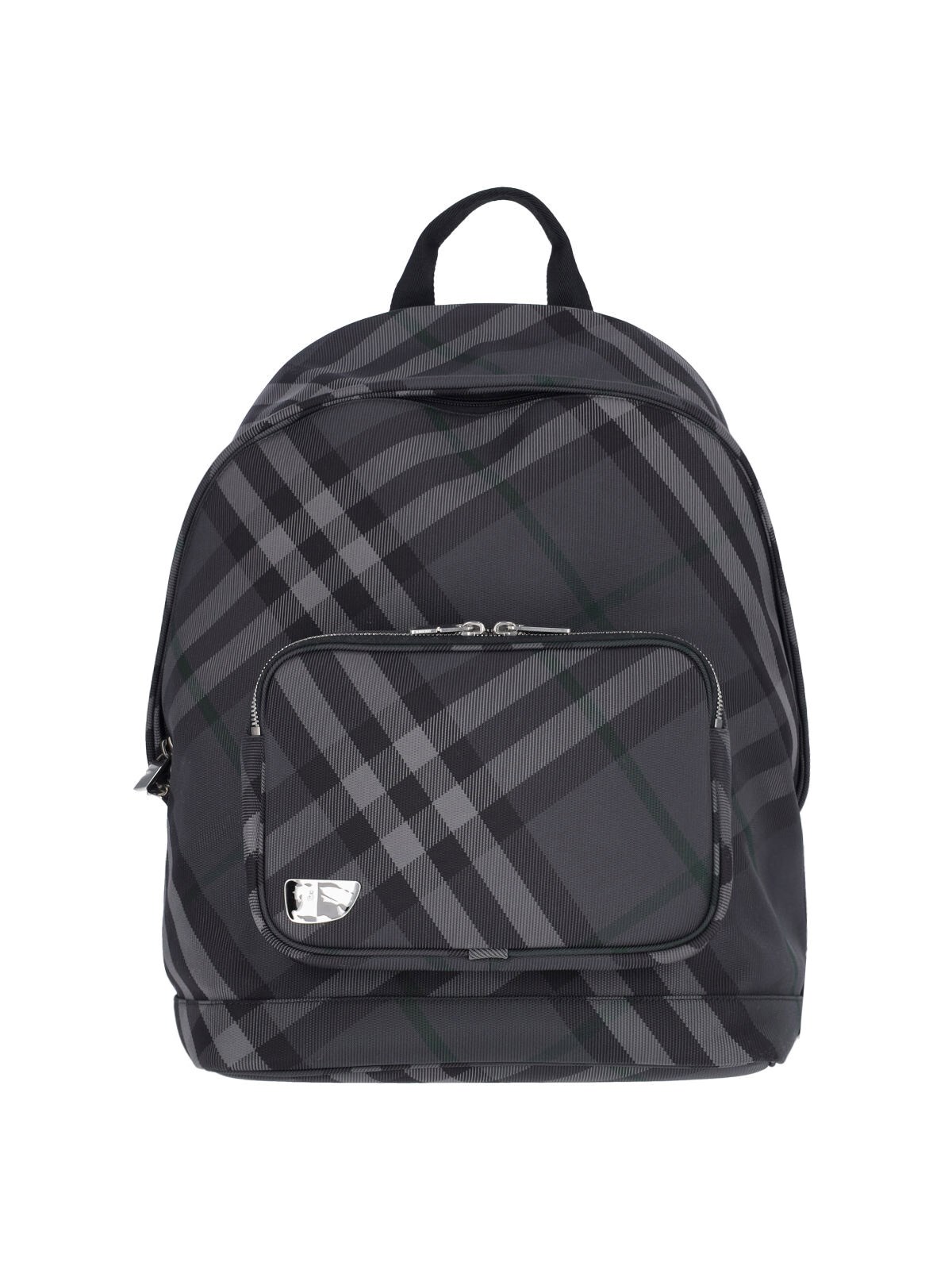 Shop Burberry 'grid' Backpack In Gray