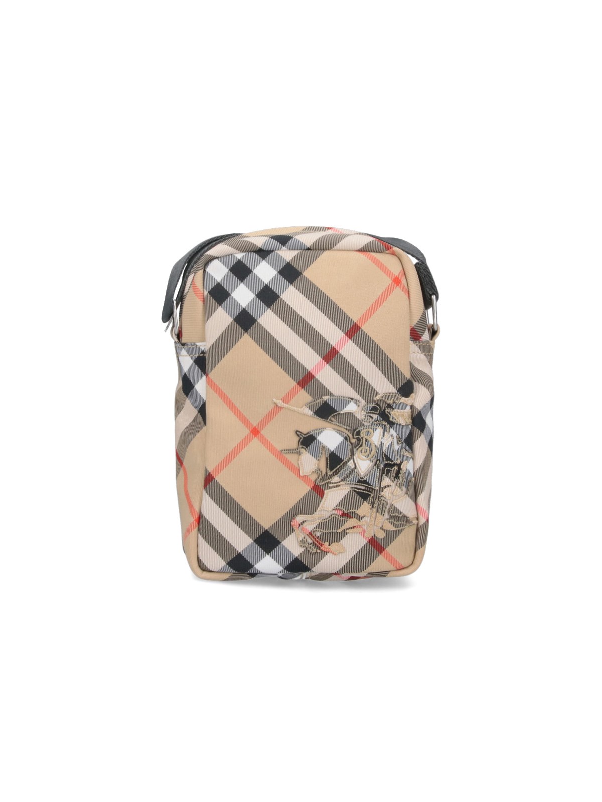 Shop Burberry 'check' Shoulder Bag In Beige